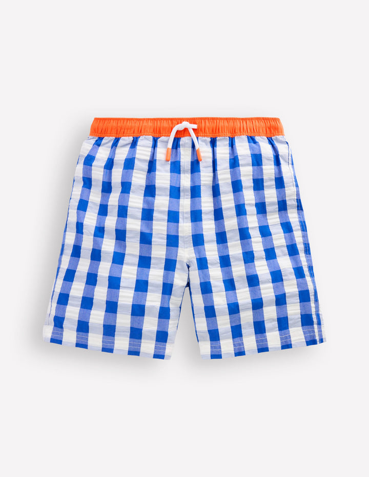 Swim Shorts-Blue Gingham