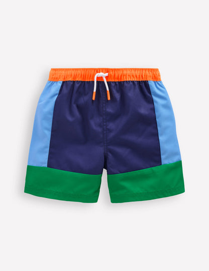 Swim Shorts-Blue and green colourblock-1