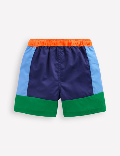 Swim Shorts-Blue and green colourblock-2