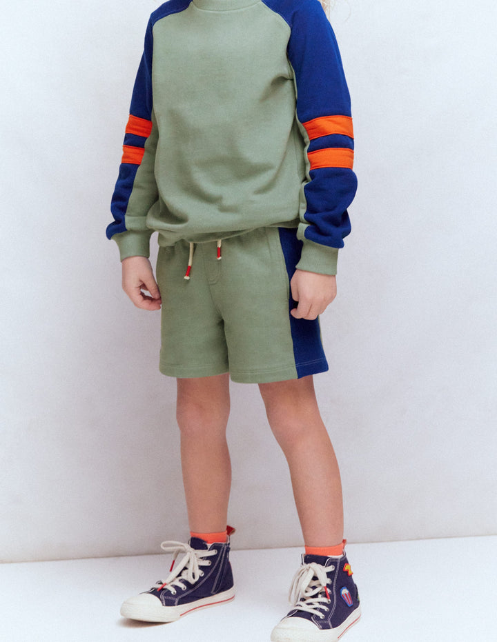 Colourblock Shorts-Green Colourblock