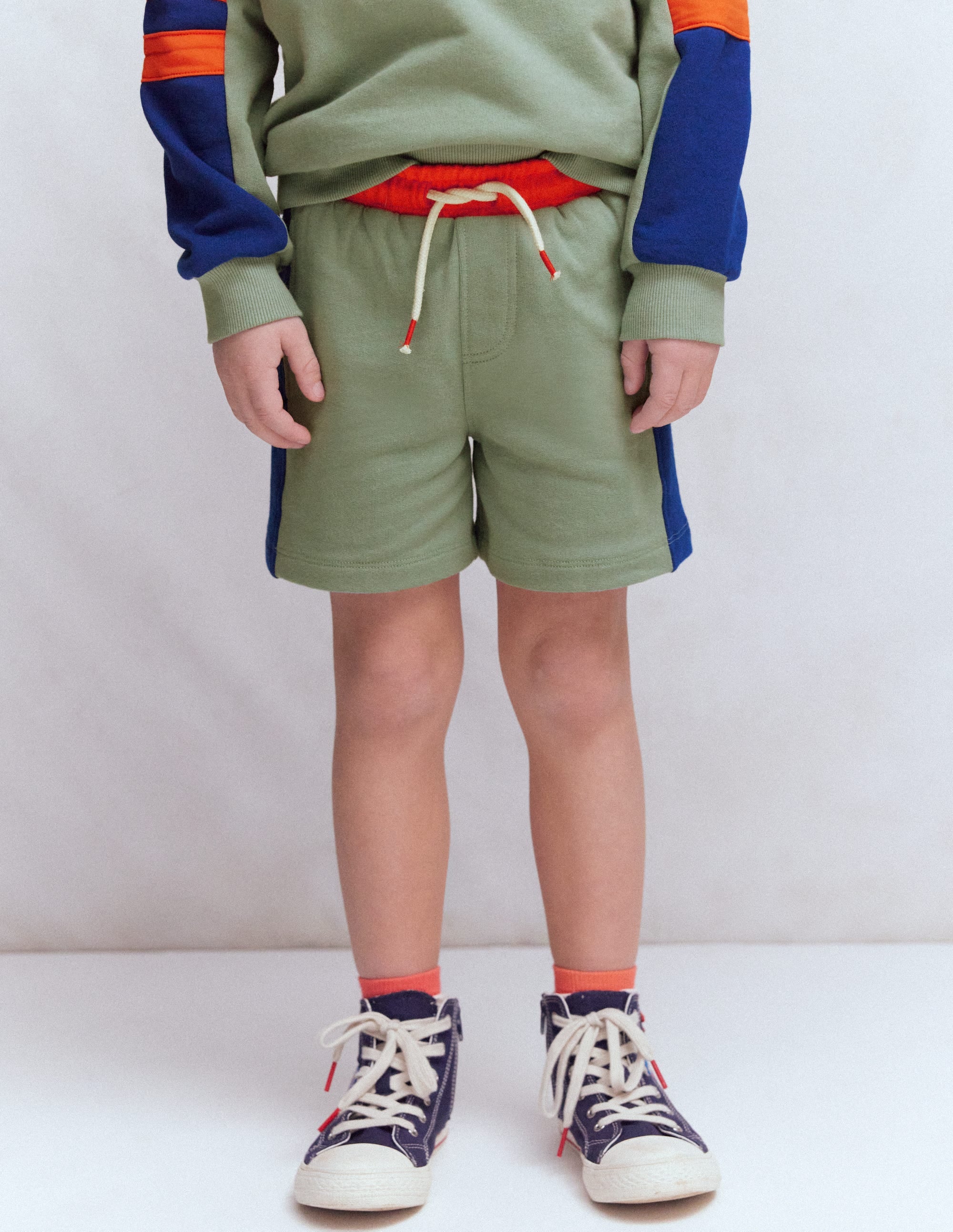 Colourblock Shorts-Green Colourblock - Image 3
