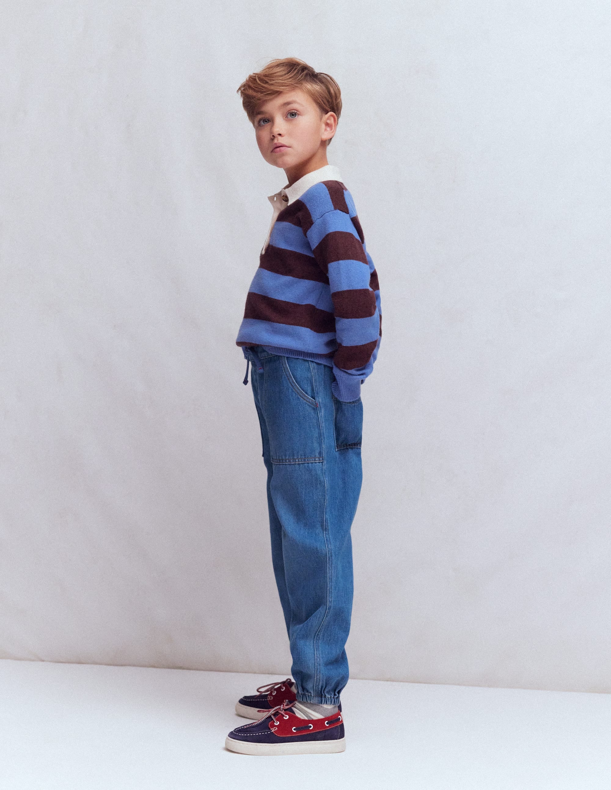 Pull-on Cuffed Jeans-Mid Vintage - Image 1