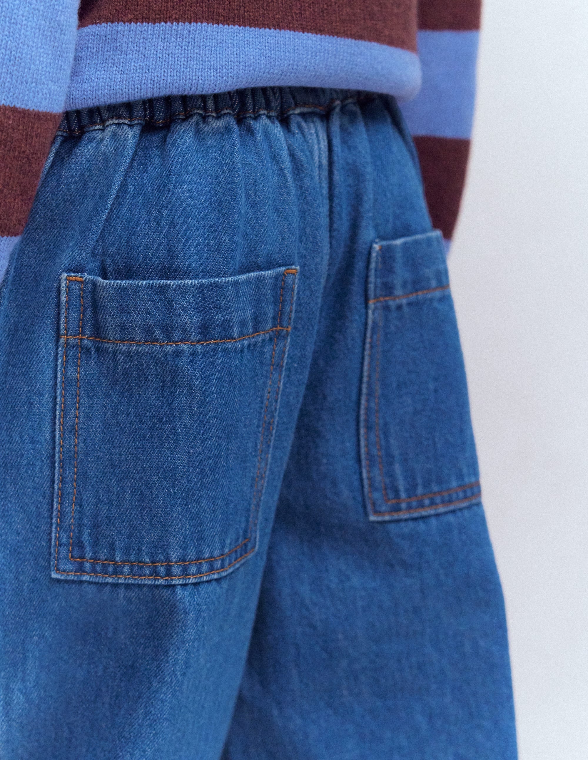 Pull-on Cuffed Jeans-Mid Vintage - Image 2