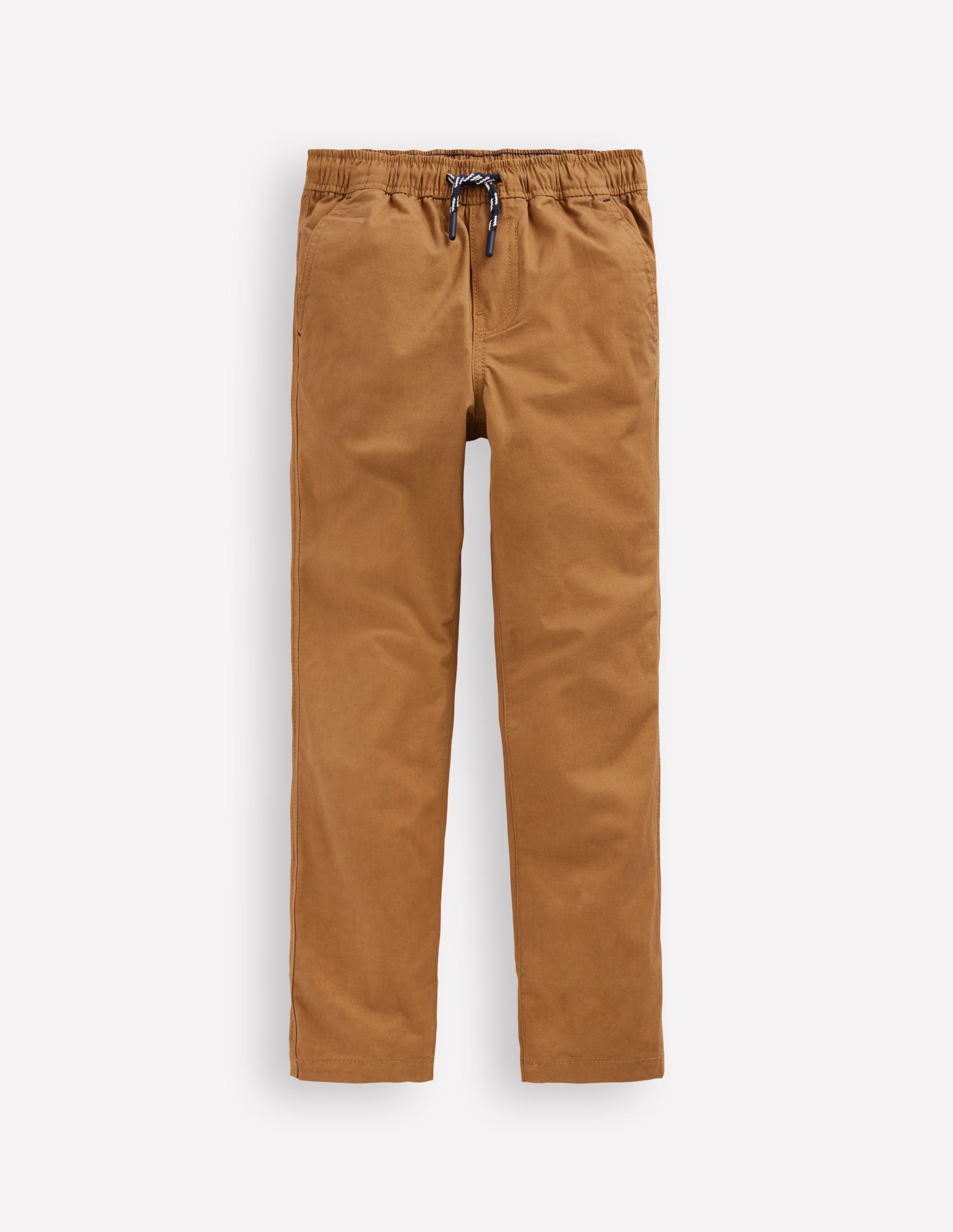 Slim Pull-on Trousers-Butterscotch Brown-5