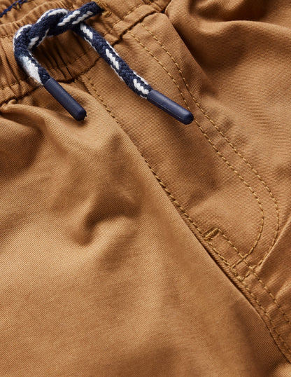 Slim Pull-on Trousers-Butterscotch Brown-7