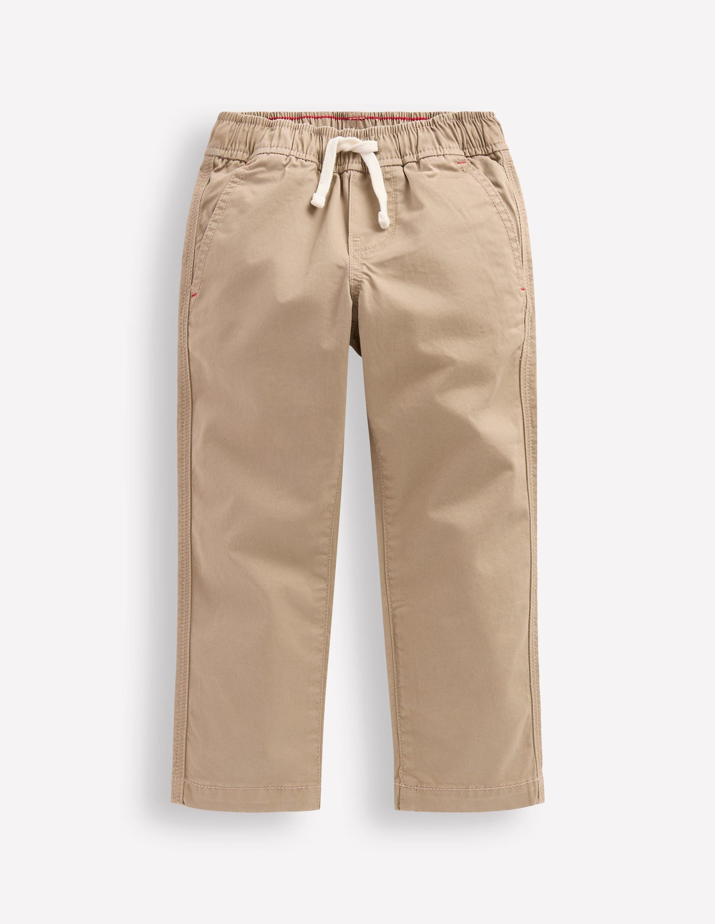 Slim Pull-on Trousers-Greige