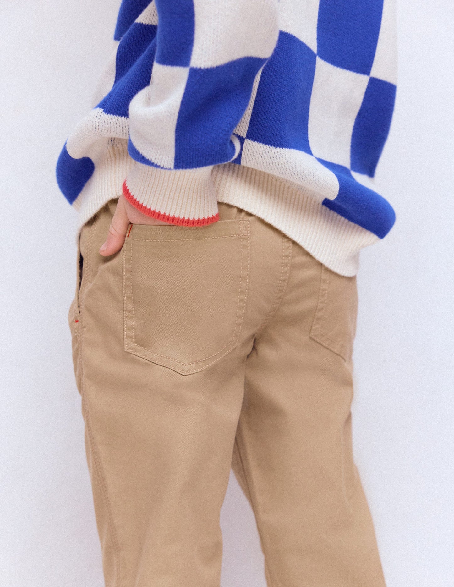 Slim Pull-on Trousers-Greige