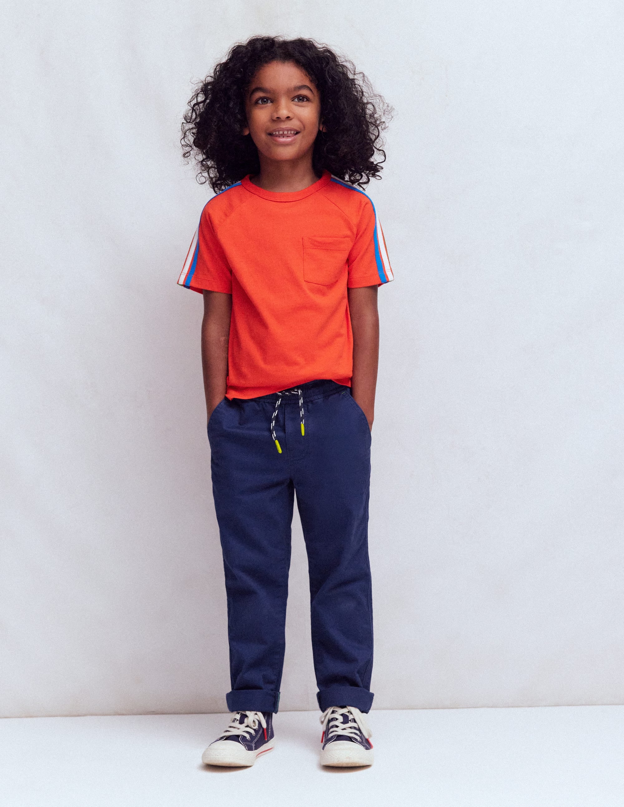 Slim Pull-on Trousers-College Navy - Image 1