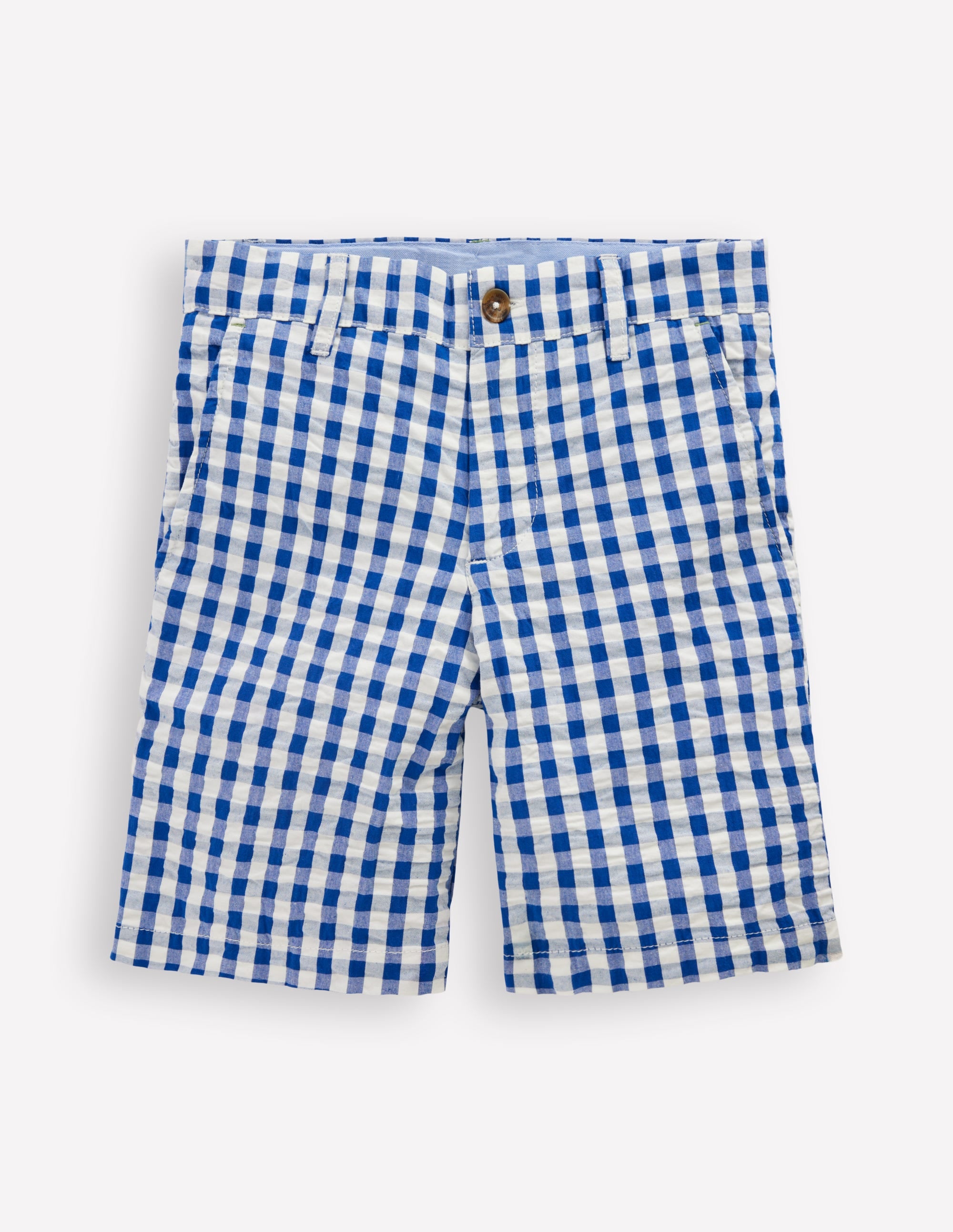 Textured Shorts-Blue Gingham - Image 1