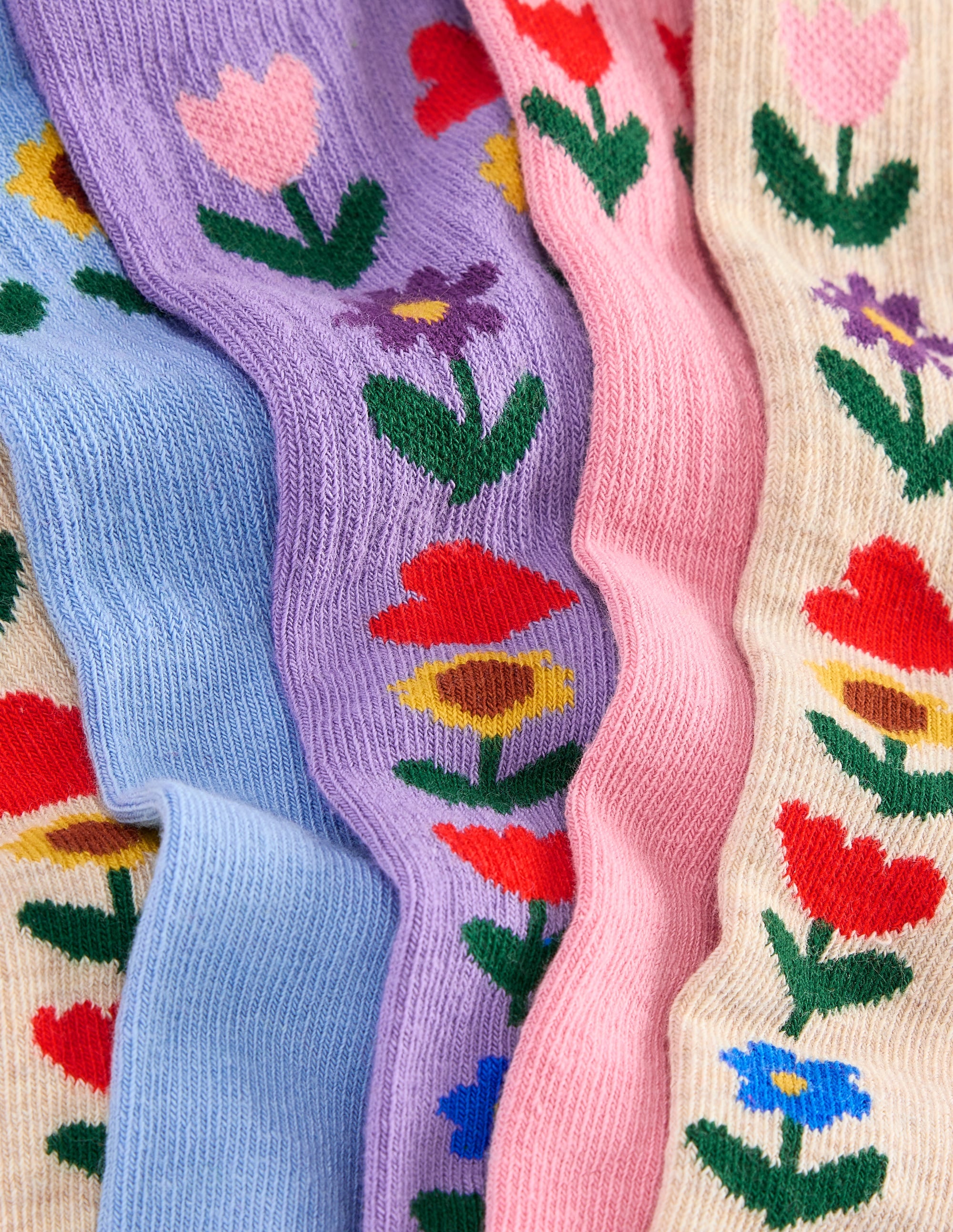 5-pack Ribbed Socks-Sunflower Garden - Image 2