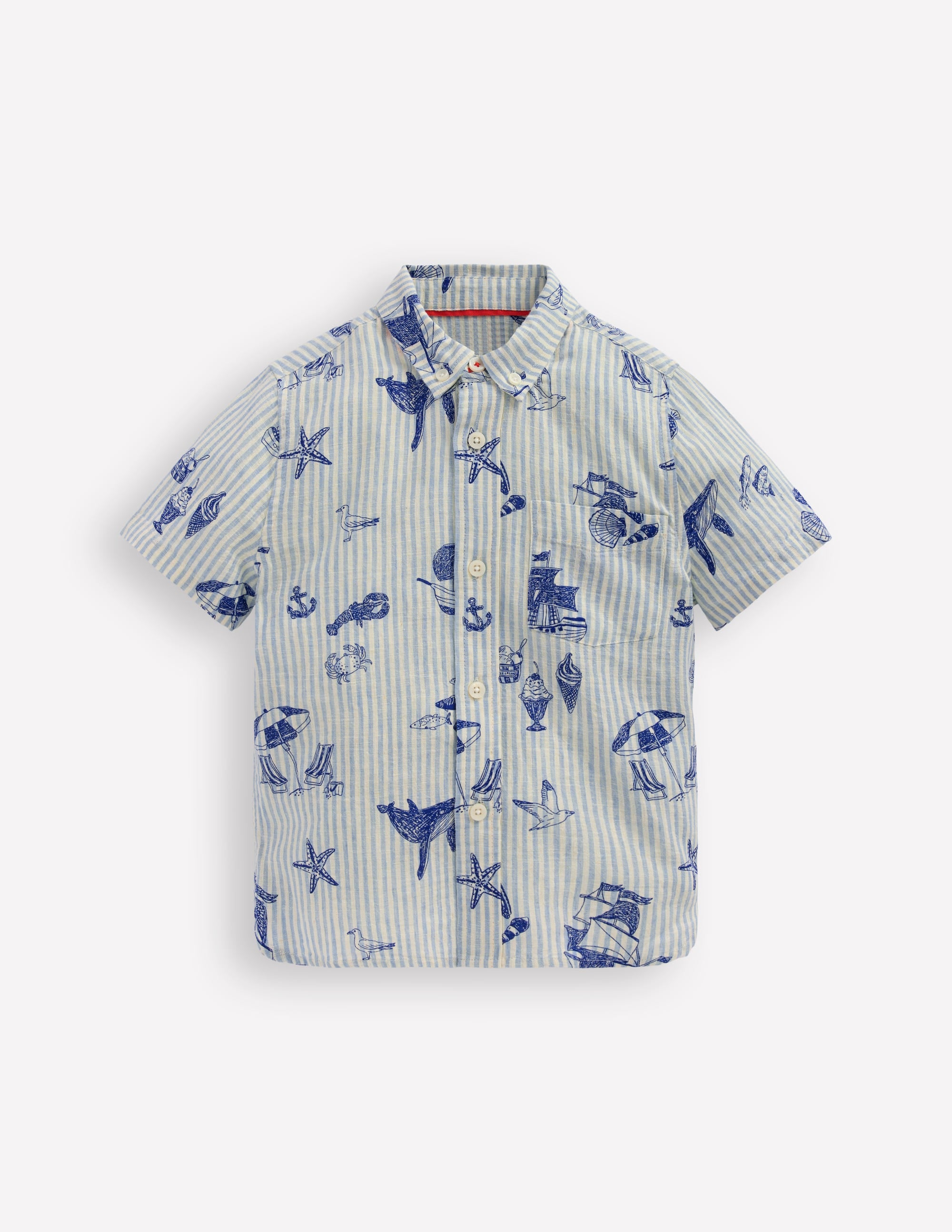Cotton Linen Shirt-Stripe Seaside - Image 1