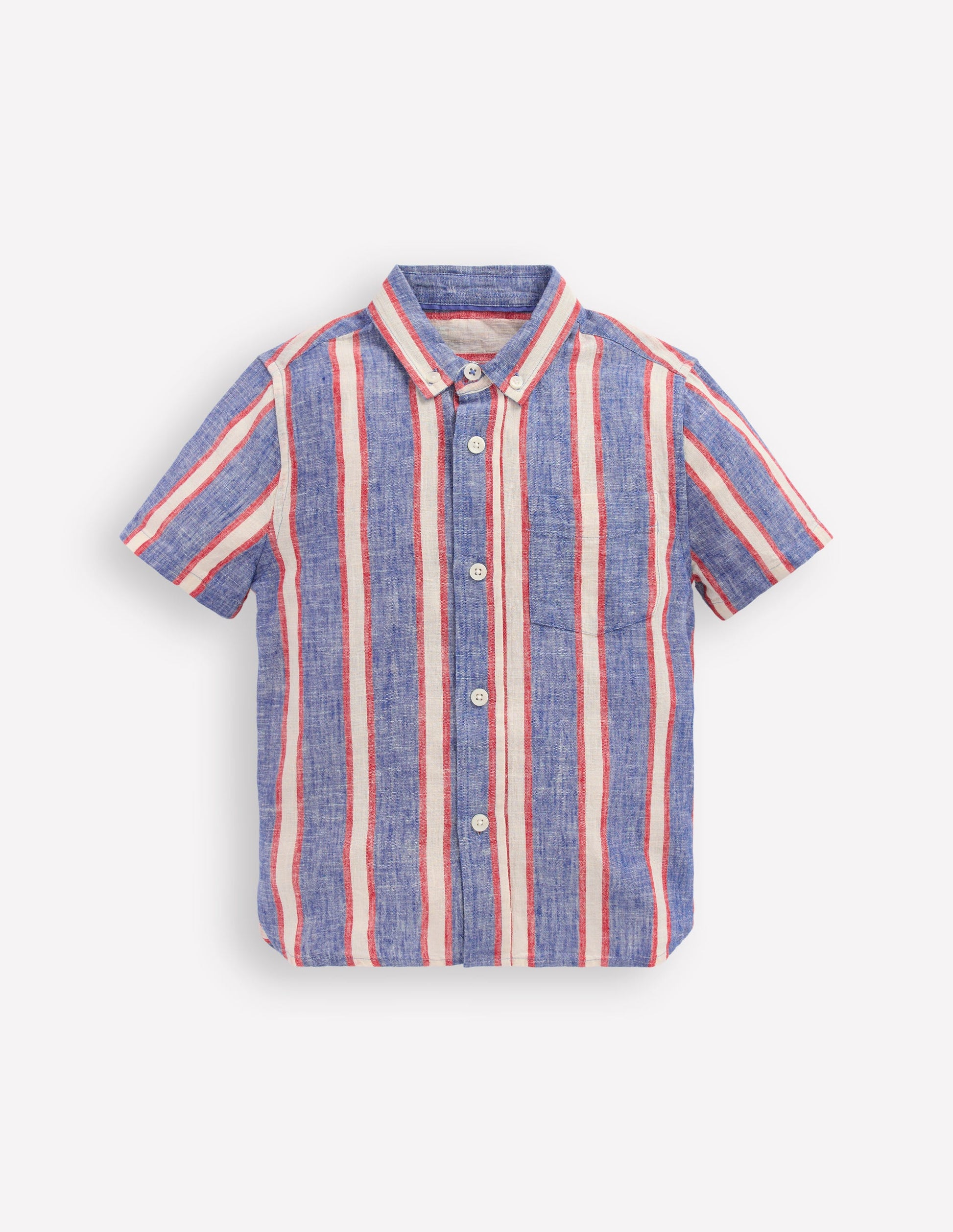 Cotton Linen Shirt-Triple Stripe-3