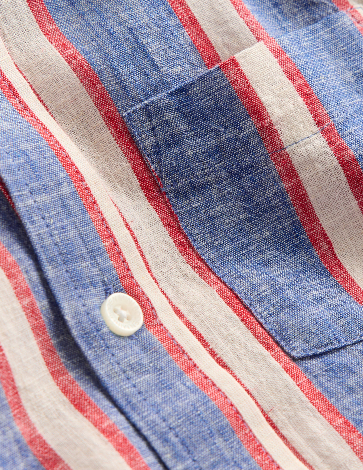 Cotton Linen Shirt-Triple Stripe - Image 4