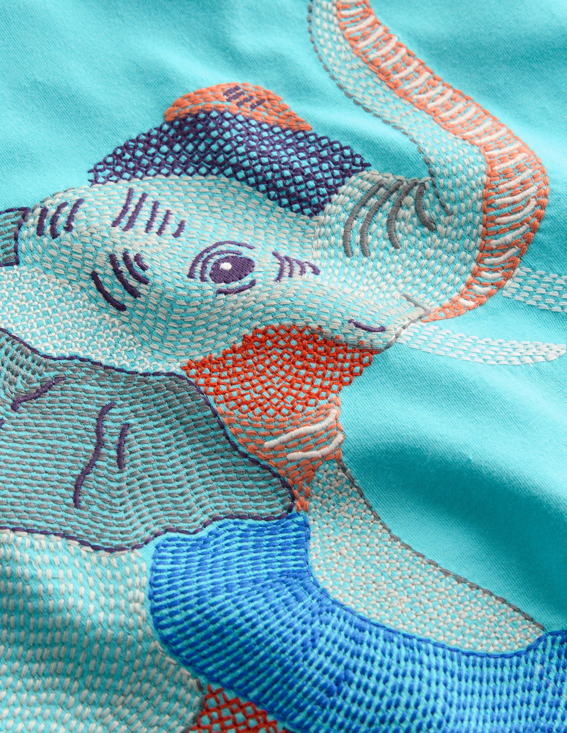 Superstitch T-Shirt-Aqua Sea Blue Elephant-3