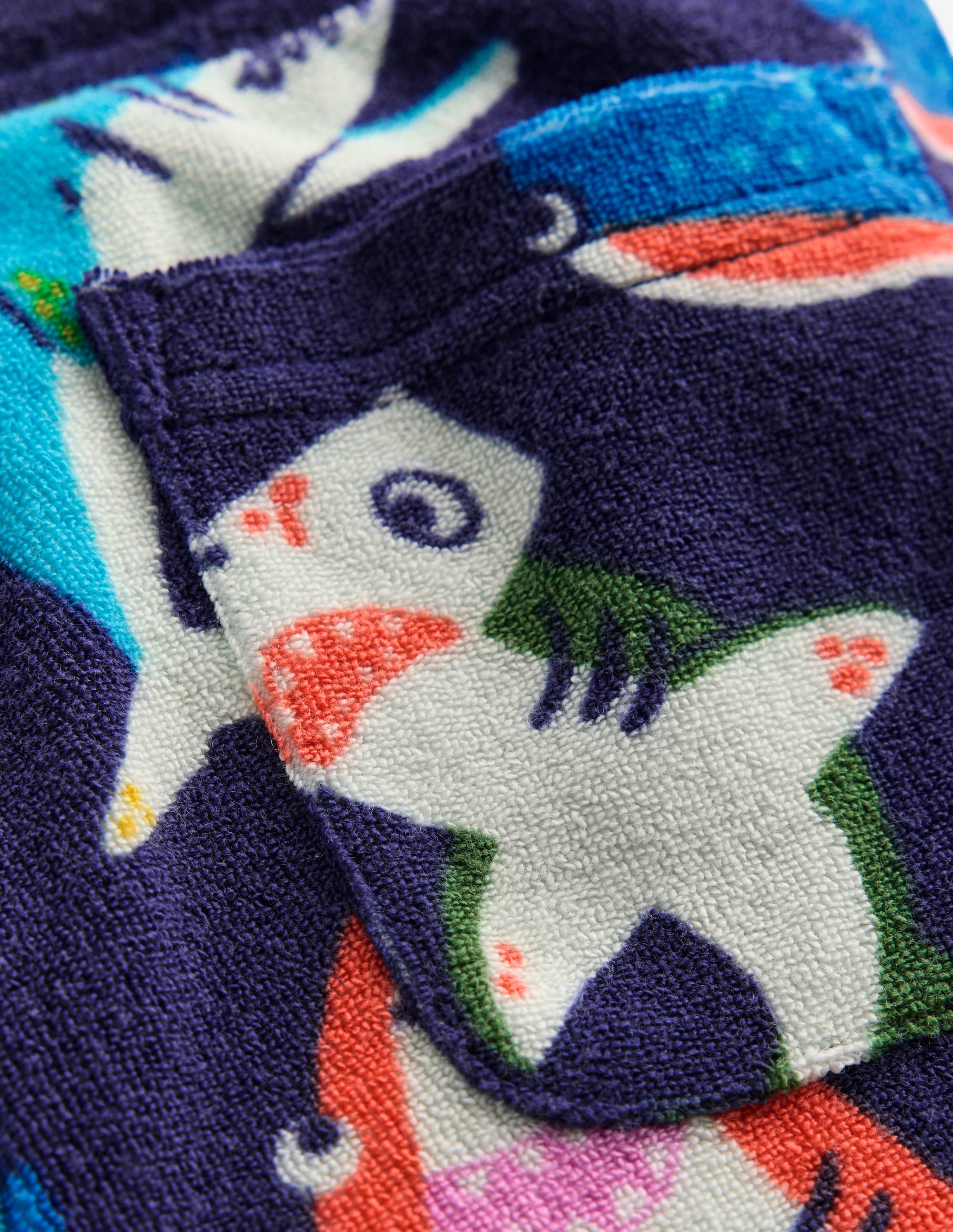 Towelling Shorts-Navy Sharks - Image 3
