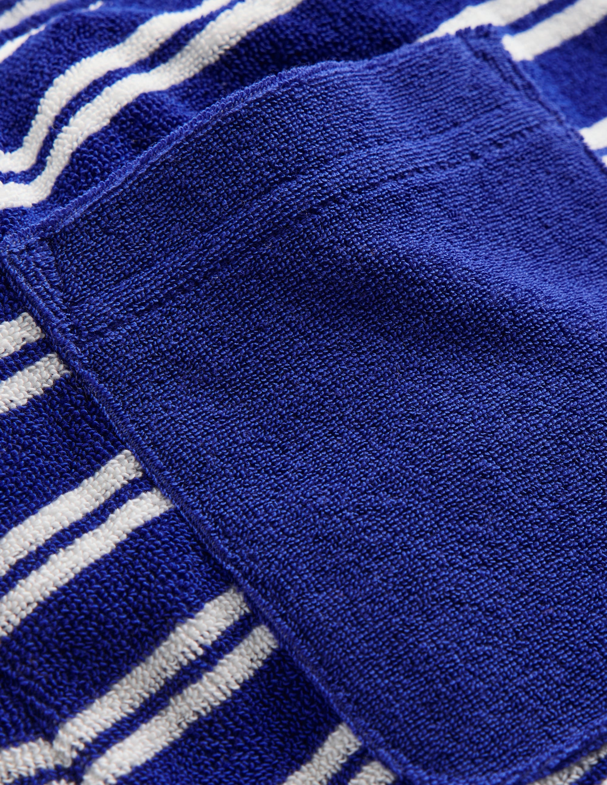 Towelling Shorts-Sapphire Blue and Ivory - Image 3