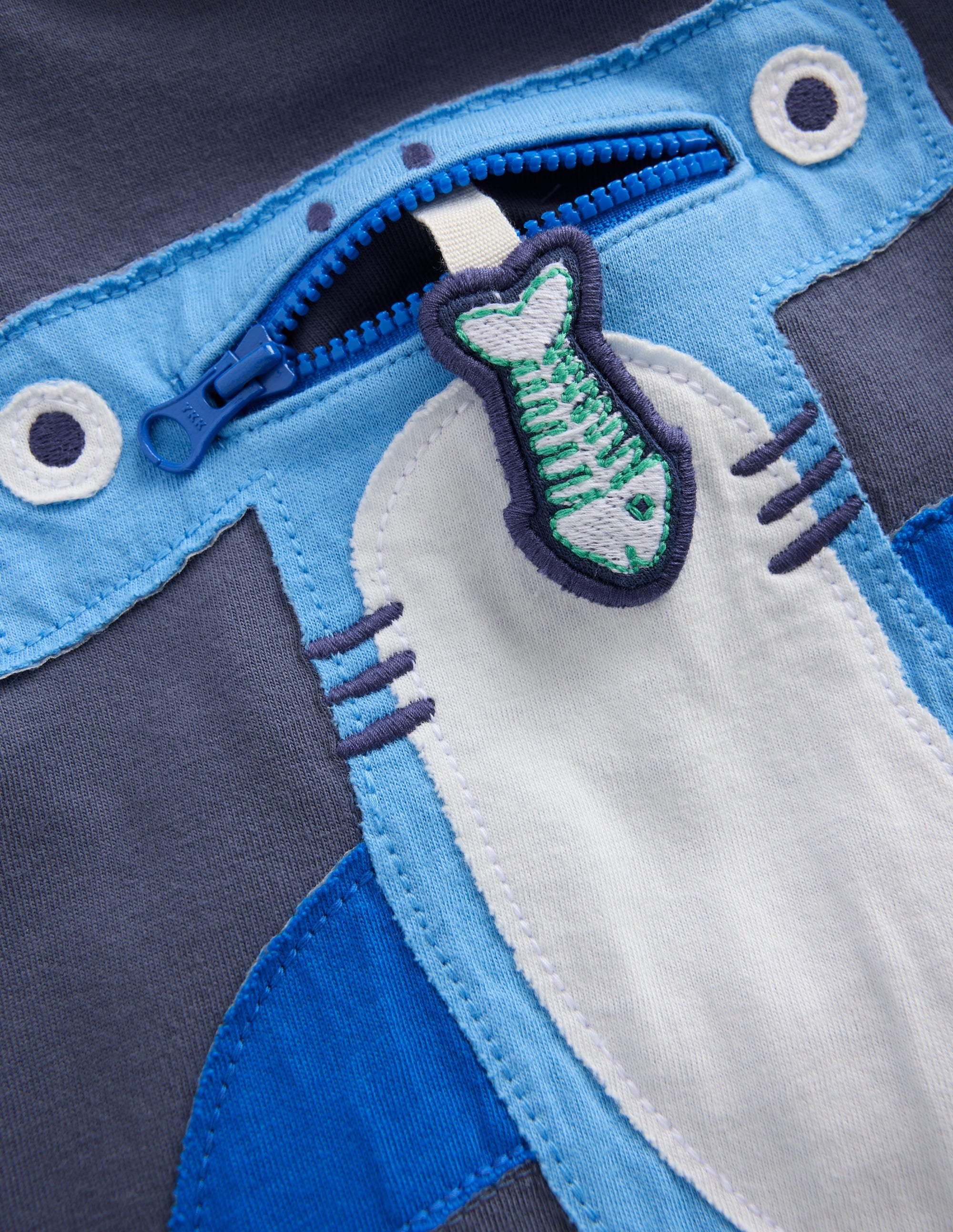 Zip Applique T-shirt-Robot Blue Hammerhead Shark - Image 3