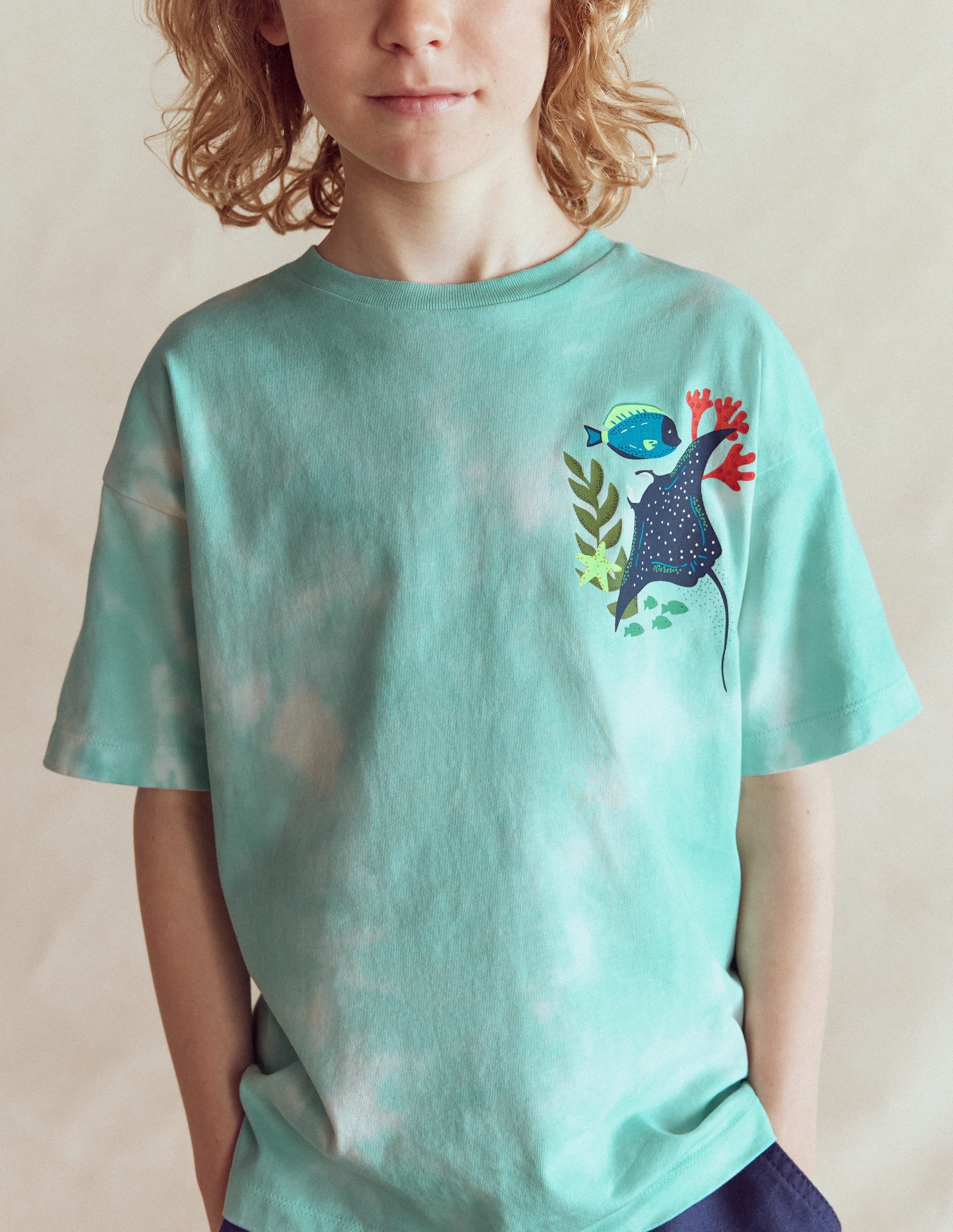 Front & Back Printed T-shirt-Tie Dye Coral Reef - Image 3