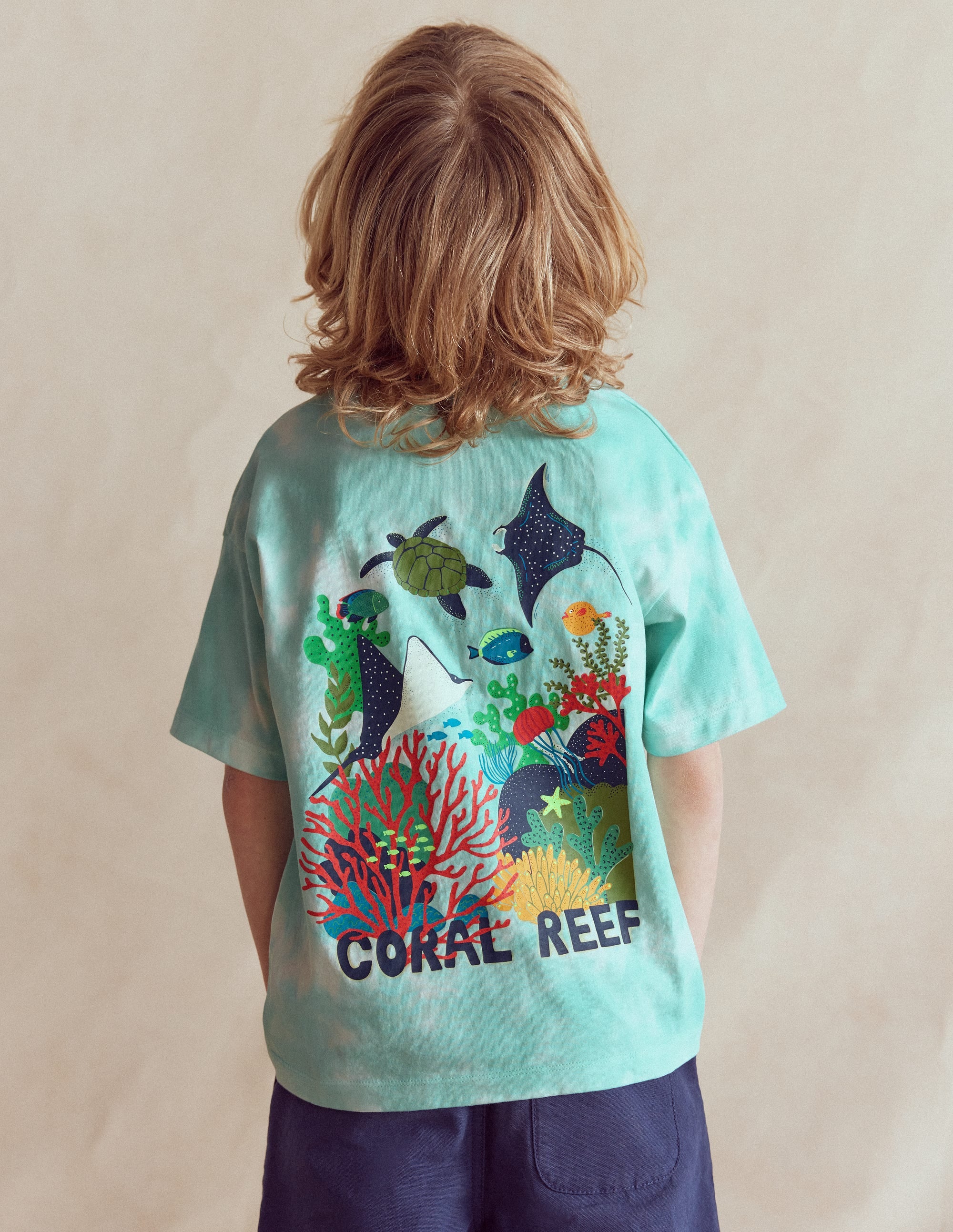 Front & Back Printed T-shirt-Tie Dye Coral Reef - Image 1