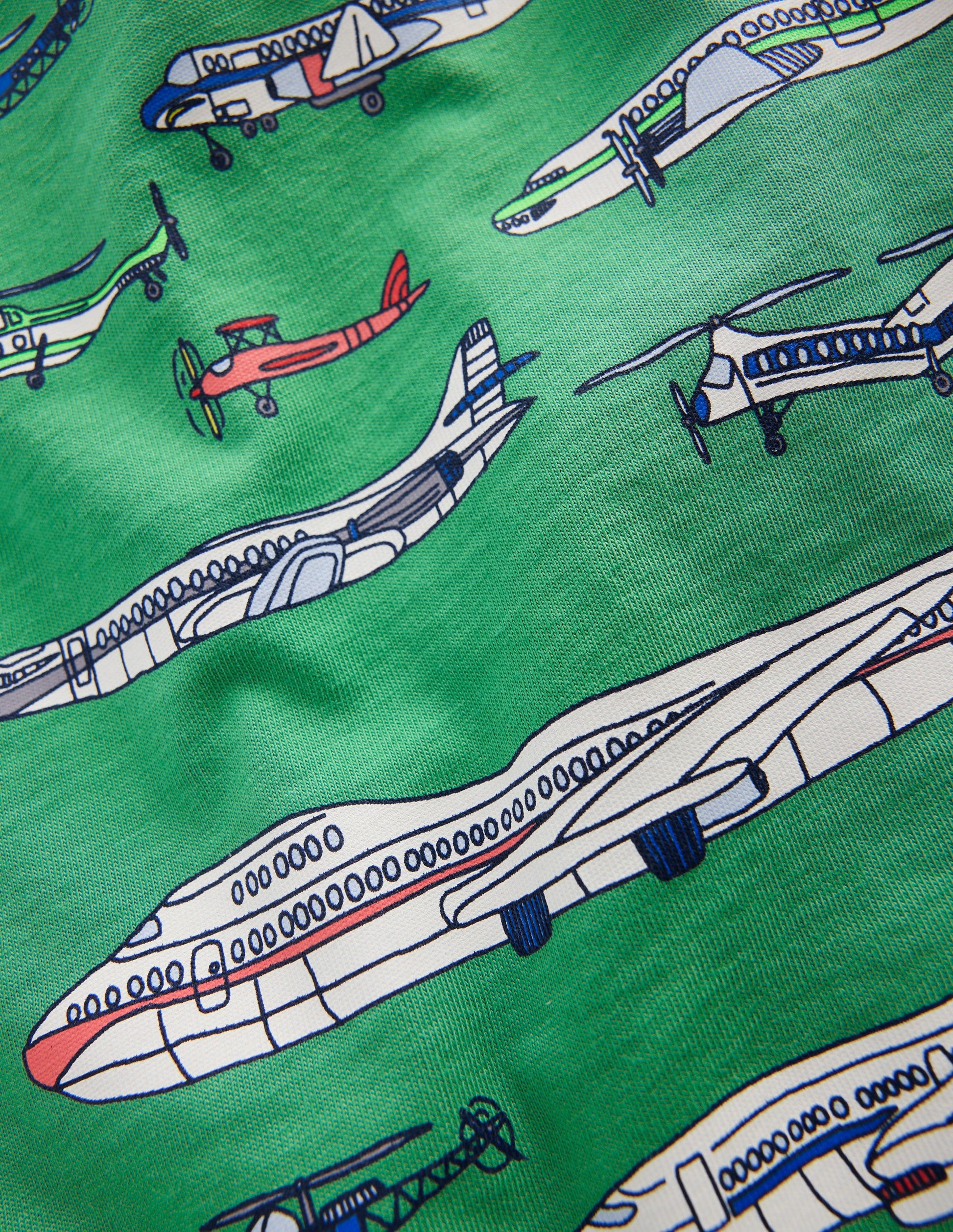 Front & Back Printed T-shirt-Bright Green Aviation Vehicles-4