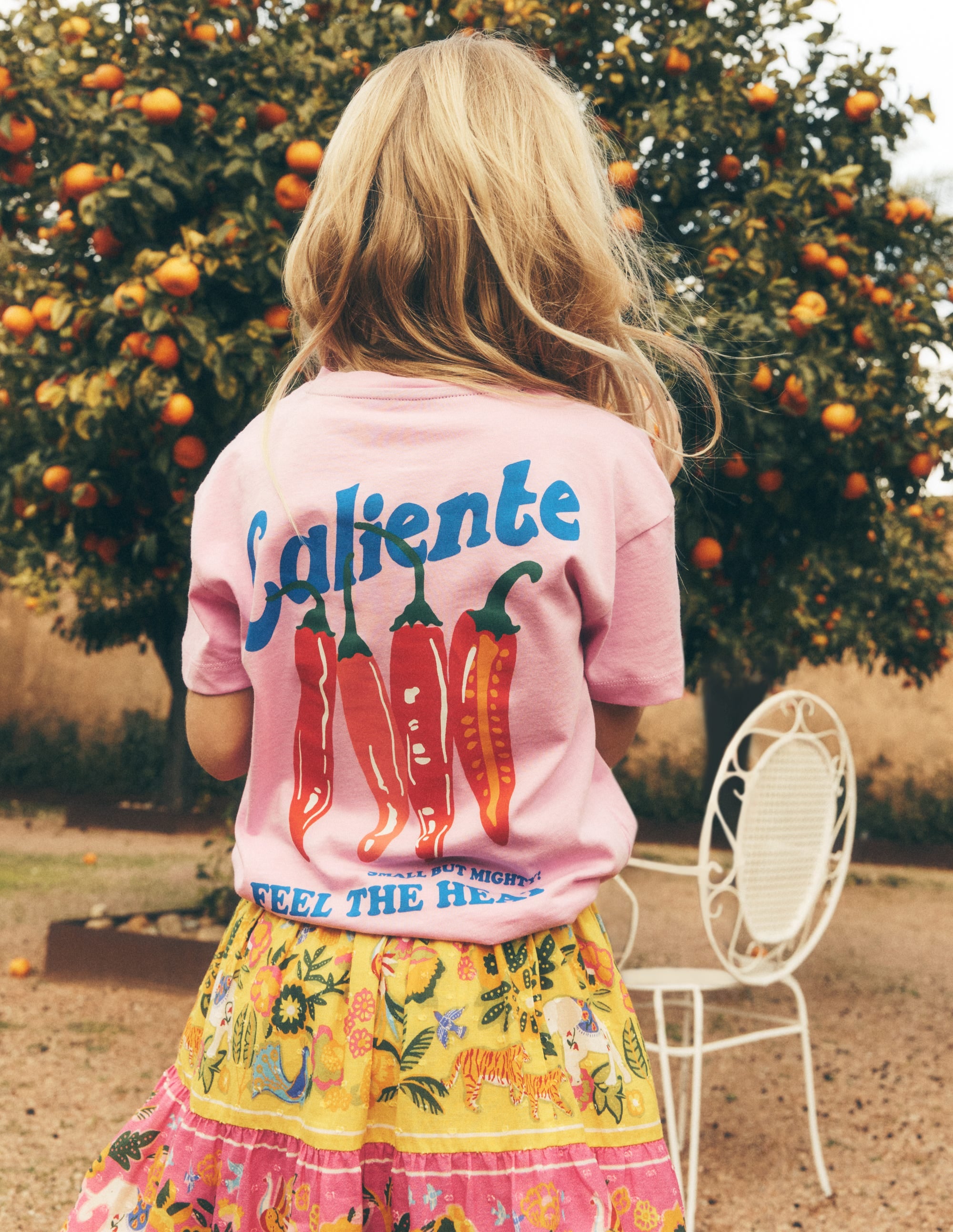 Front & Back Printed T-shirt-Vintage Pink Chillis - Image 4