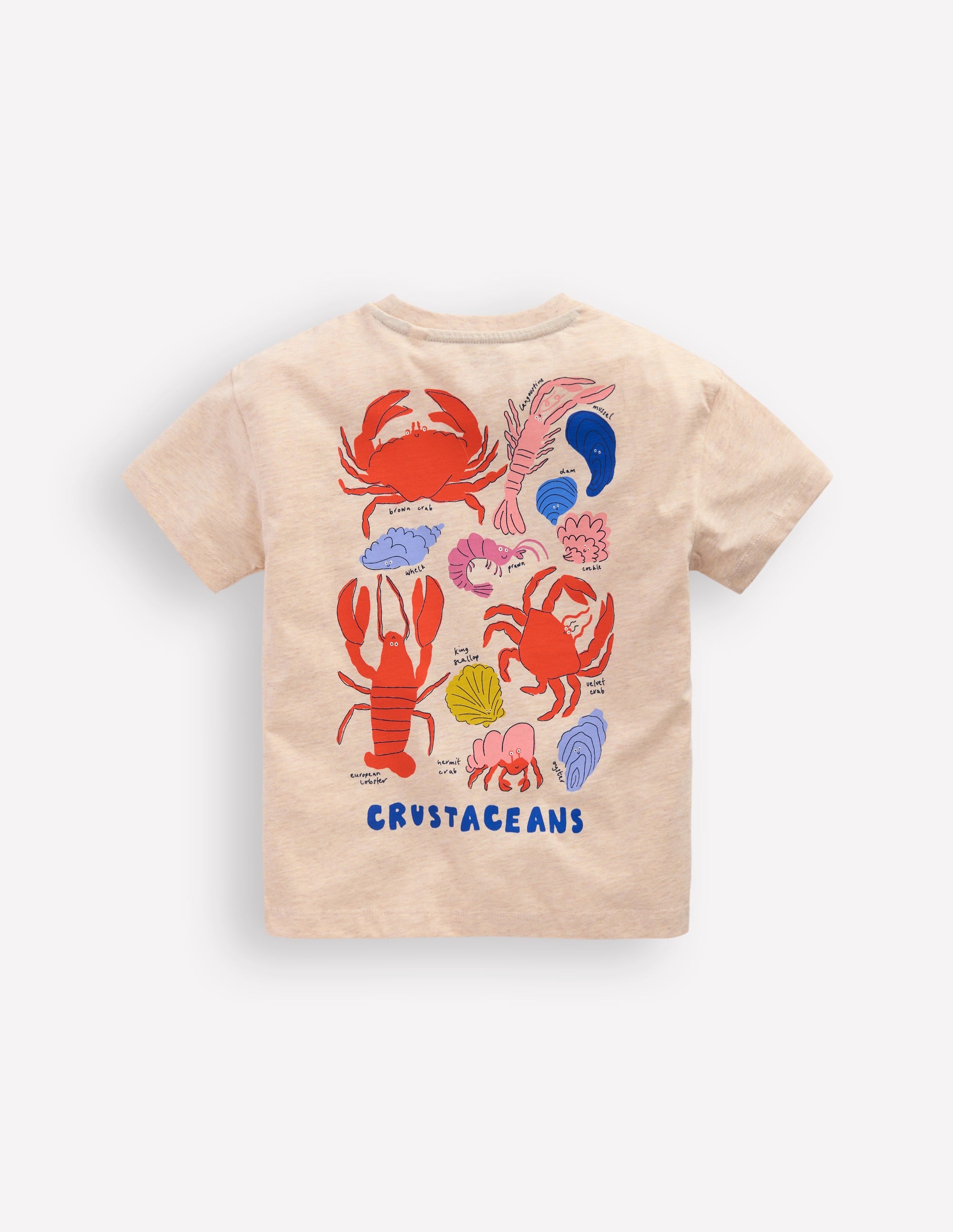 Front & Back Printed T-shirt-Oatmeal Crustaceans - Image 2