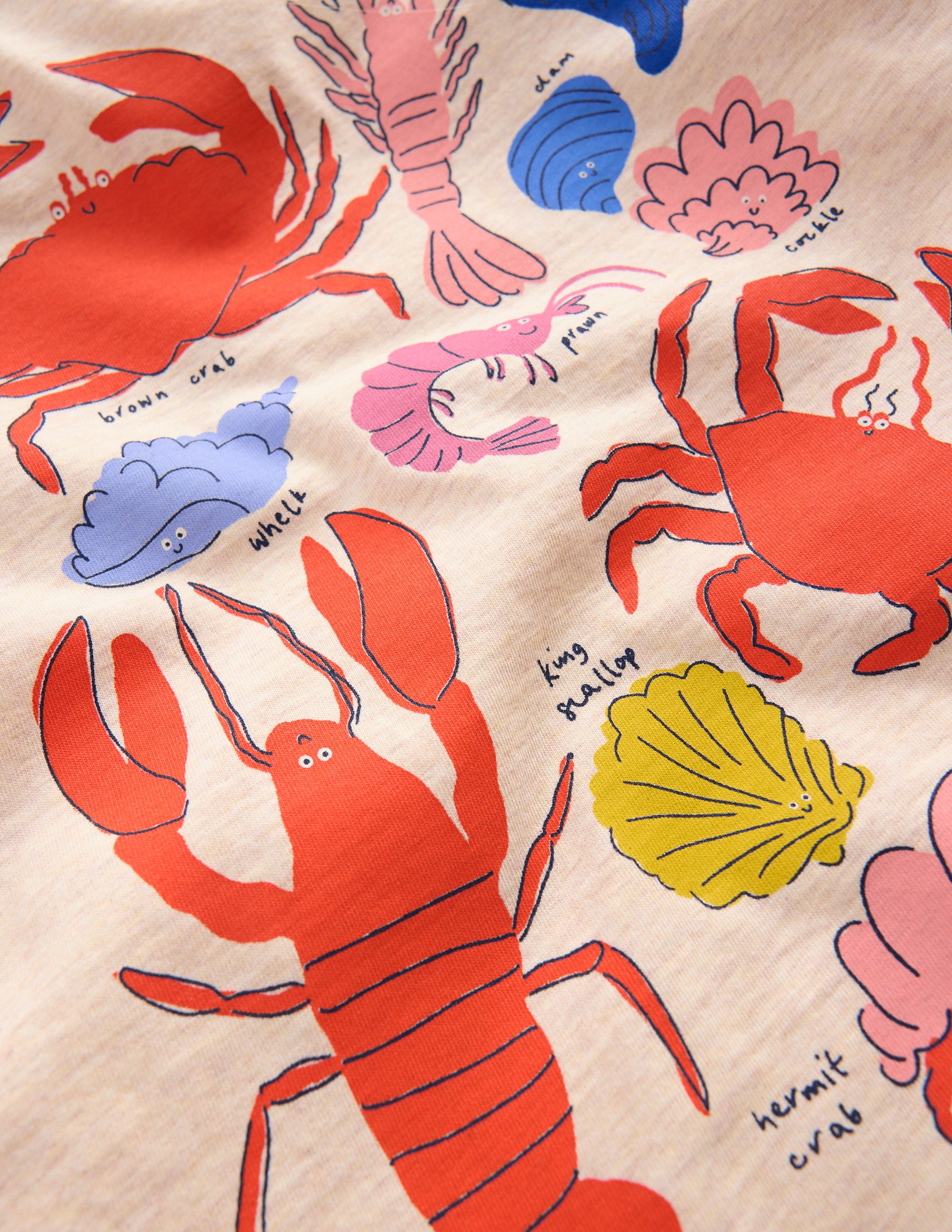 Front & Back Printed T-shirt-Oatmeal Crustaceans - Image 3