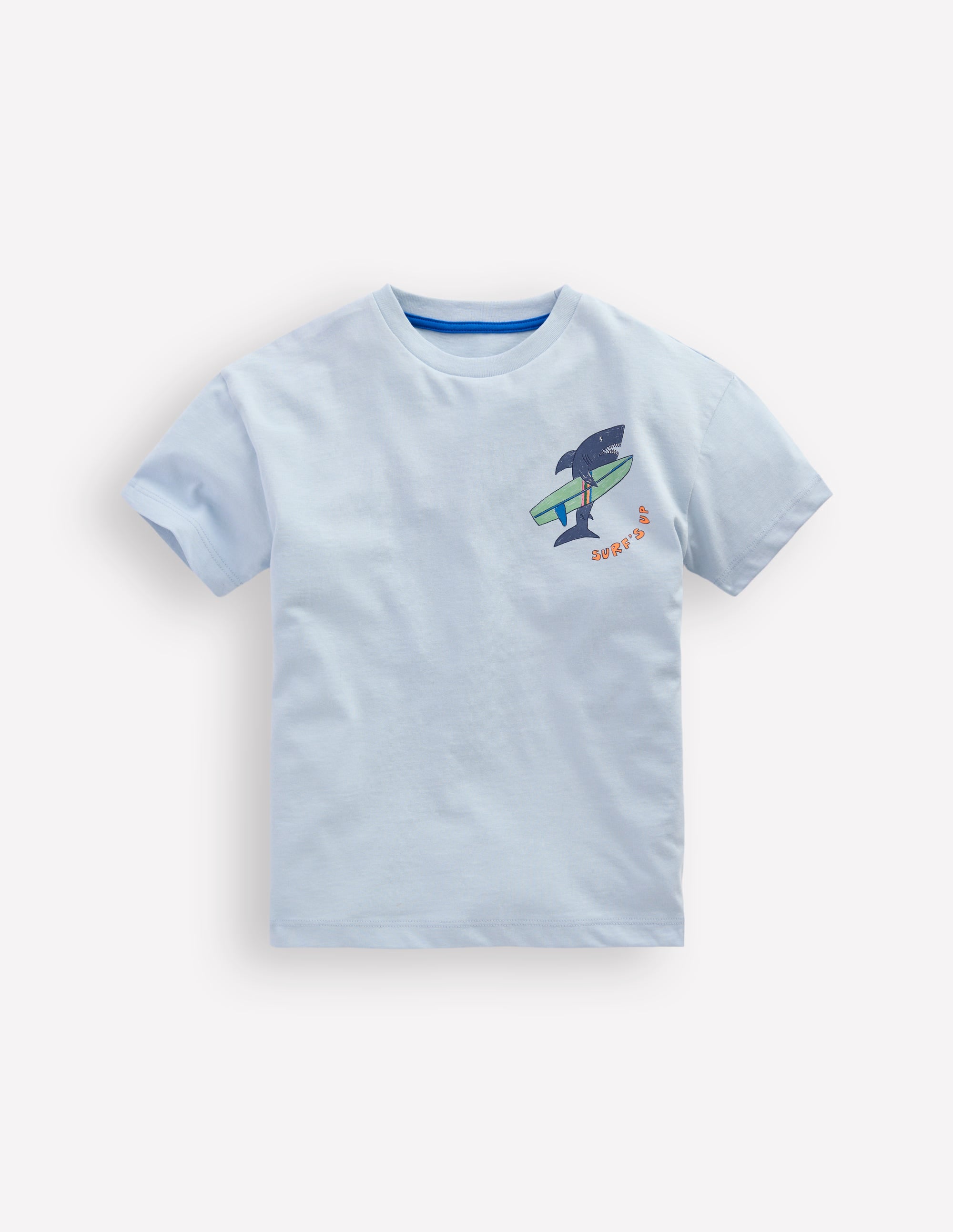 Front & Back Printed T-shirt-Niagra Mist Surfing Shark - Image 1