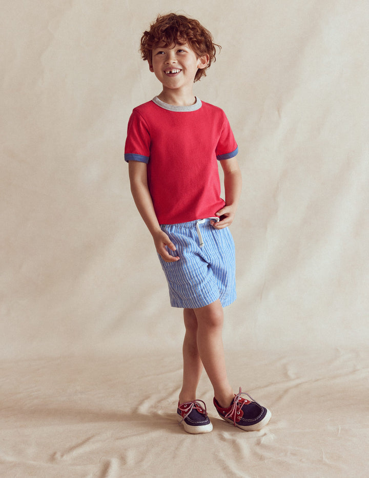 Ringer T-Shirt-Cherry Tomato Red