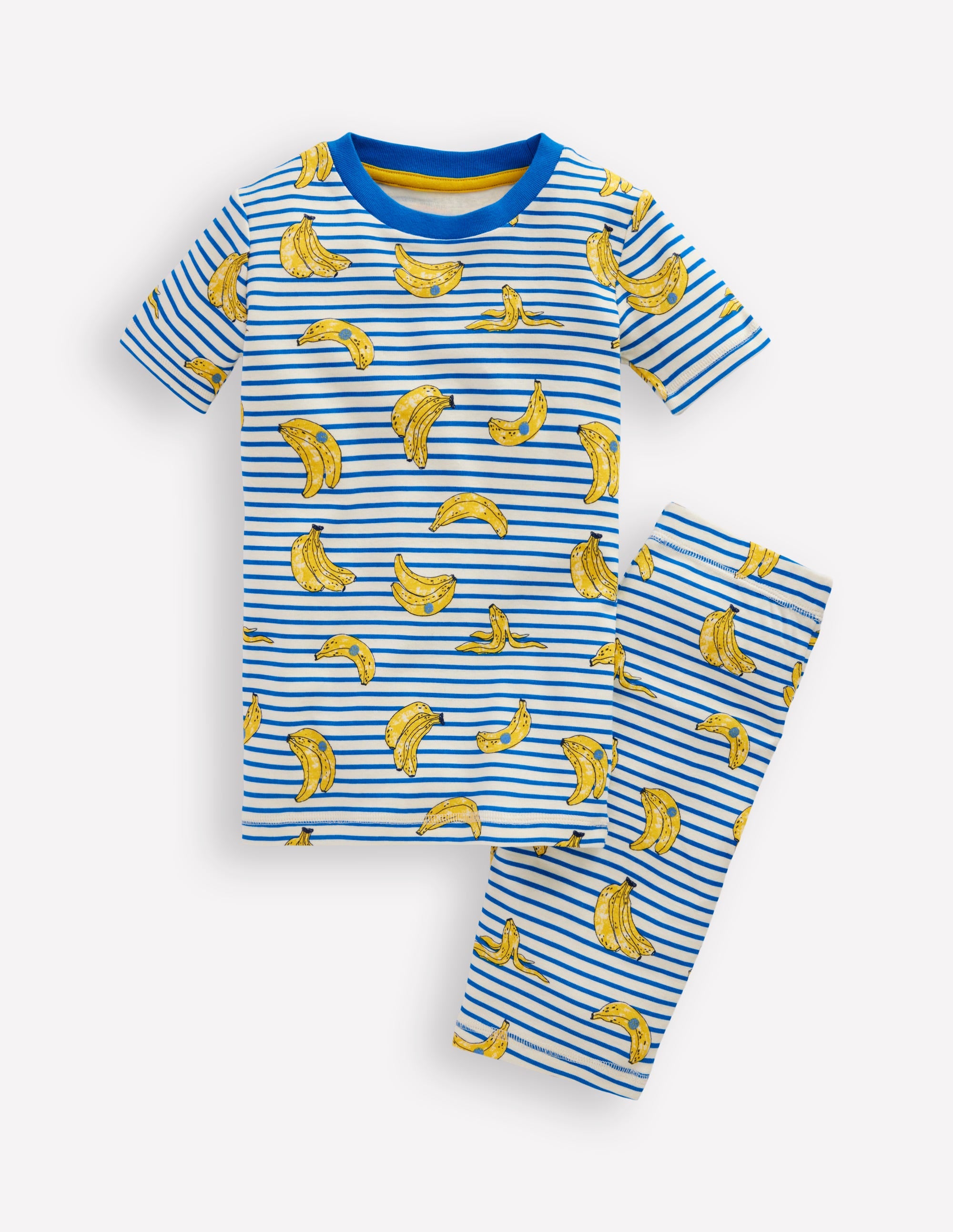 Snug Short John Pyjamas-Multi Banana Stripe - Image 1