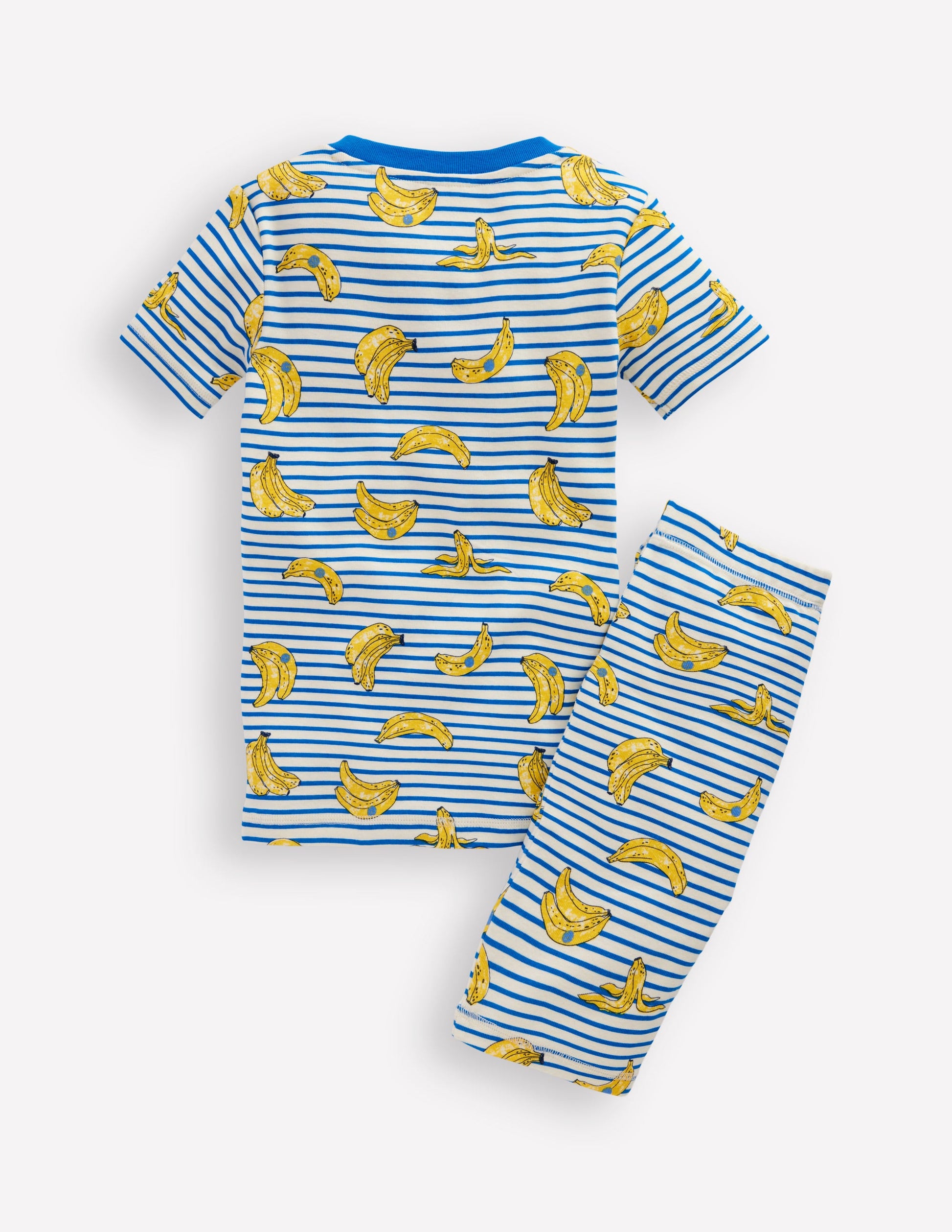 Snug Short John Pyjamas-Multi Banana Stripe-2