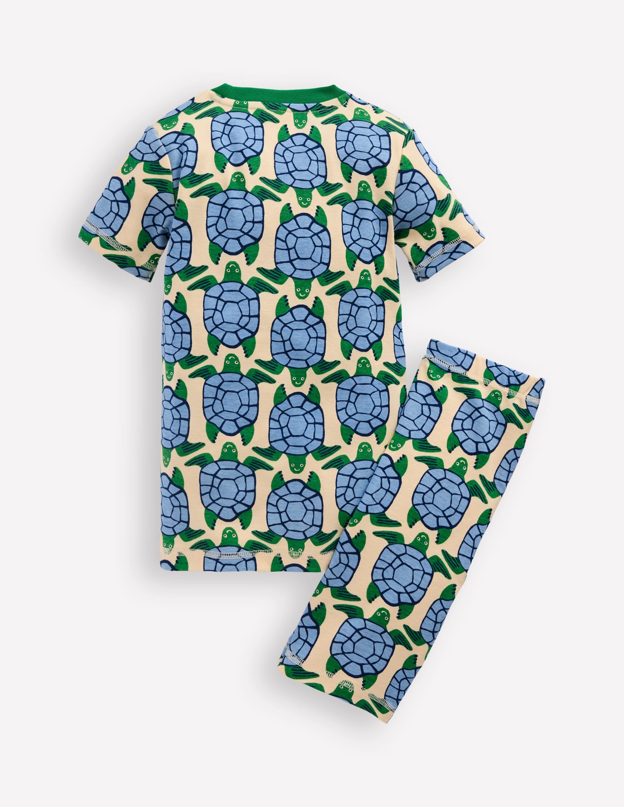 Snug Short John Pyjamas-Calico White Turtles - Image 2