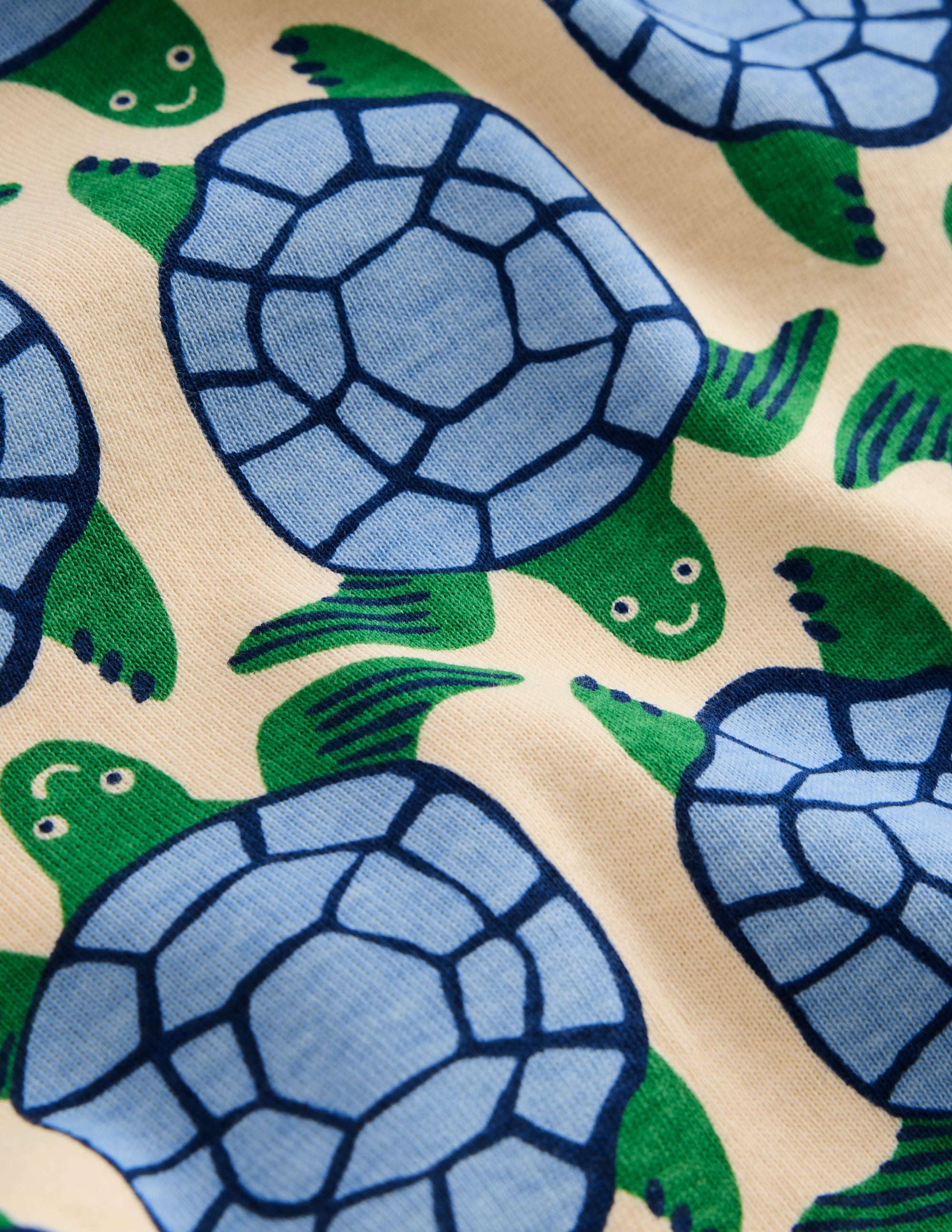 Snug Short John Pyjamas-Calico White Turtles - Image 3