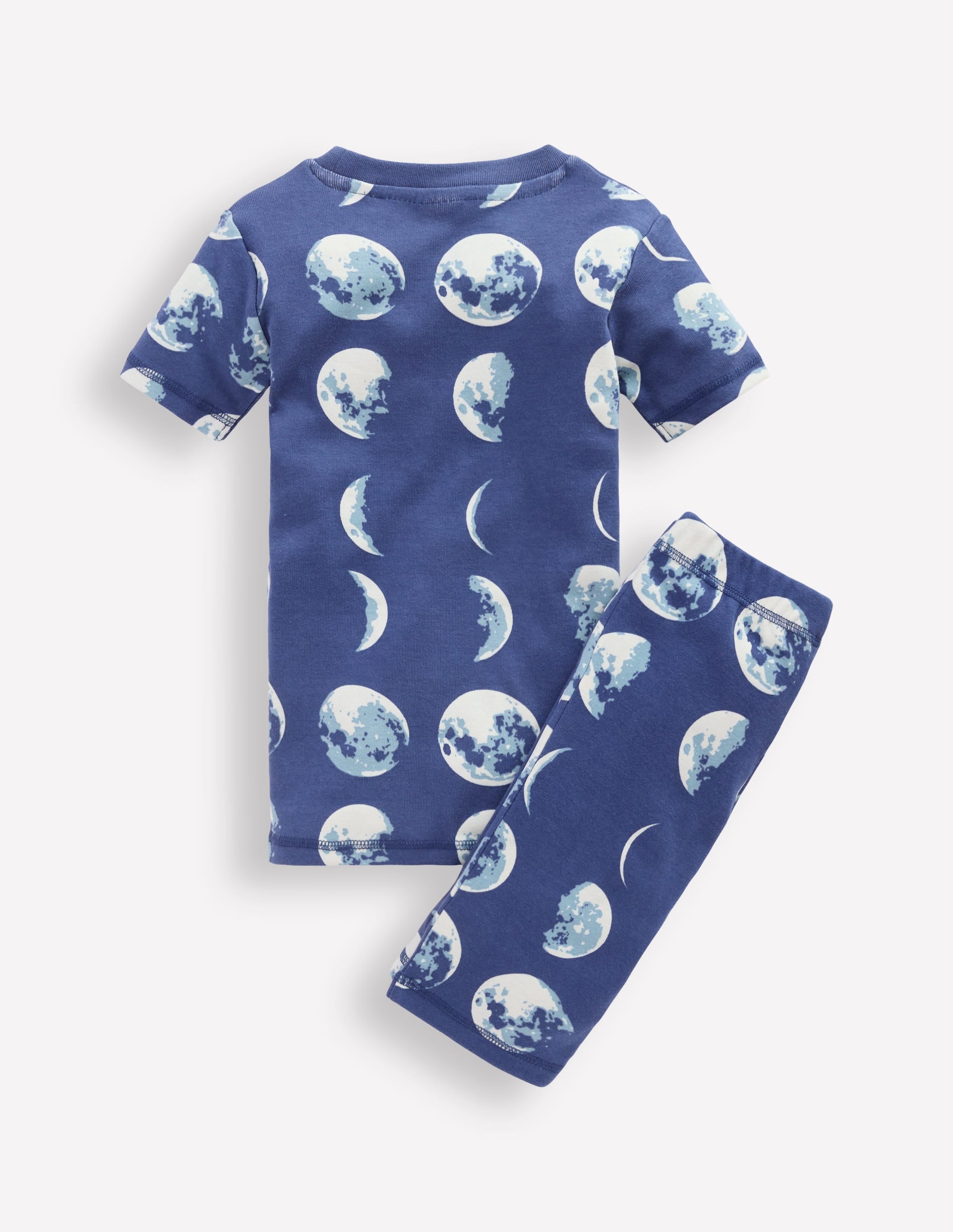 Snug Short John Glow Pyjamas-Navy Moon Phases - Image 2