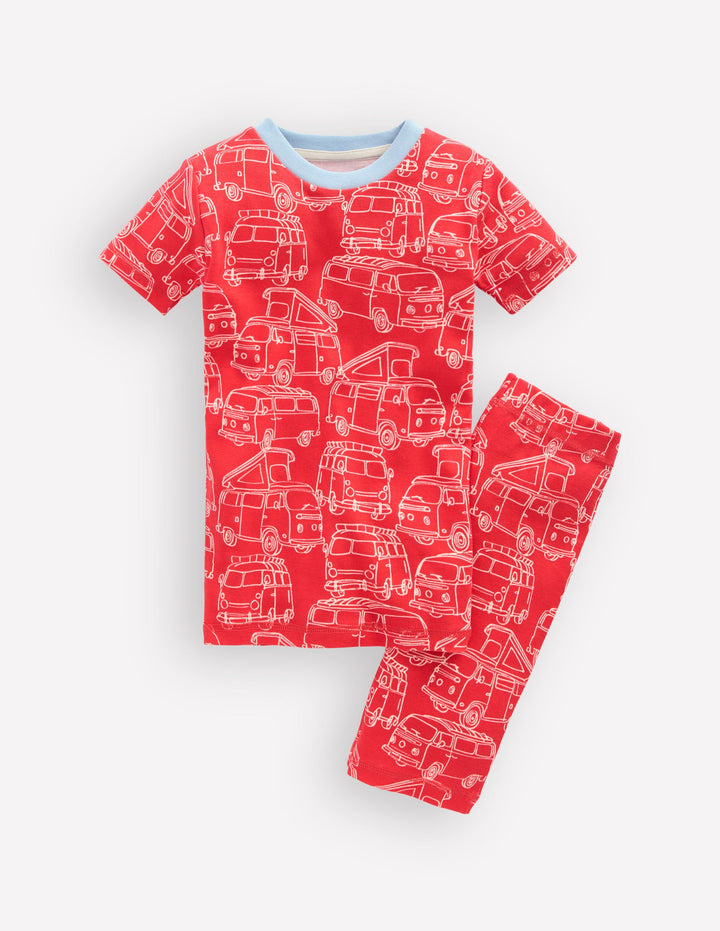 Snug Short John Glow Pyjamas-Red Van