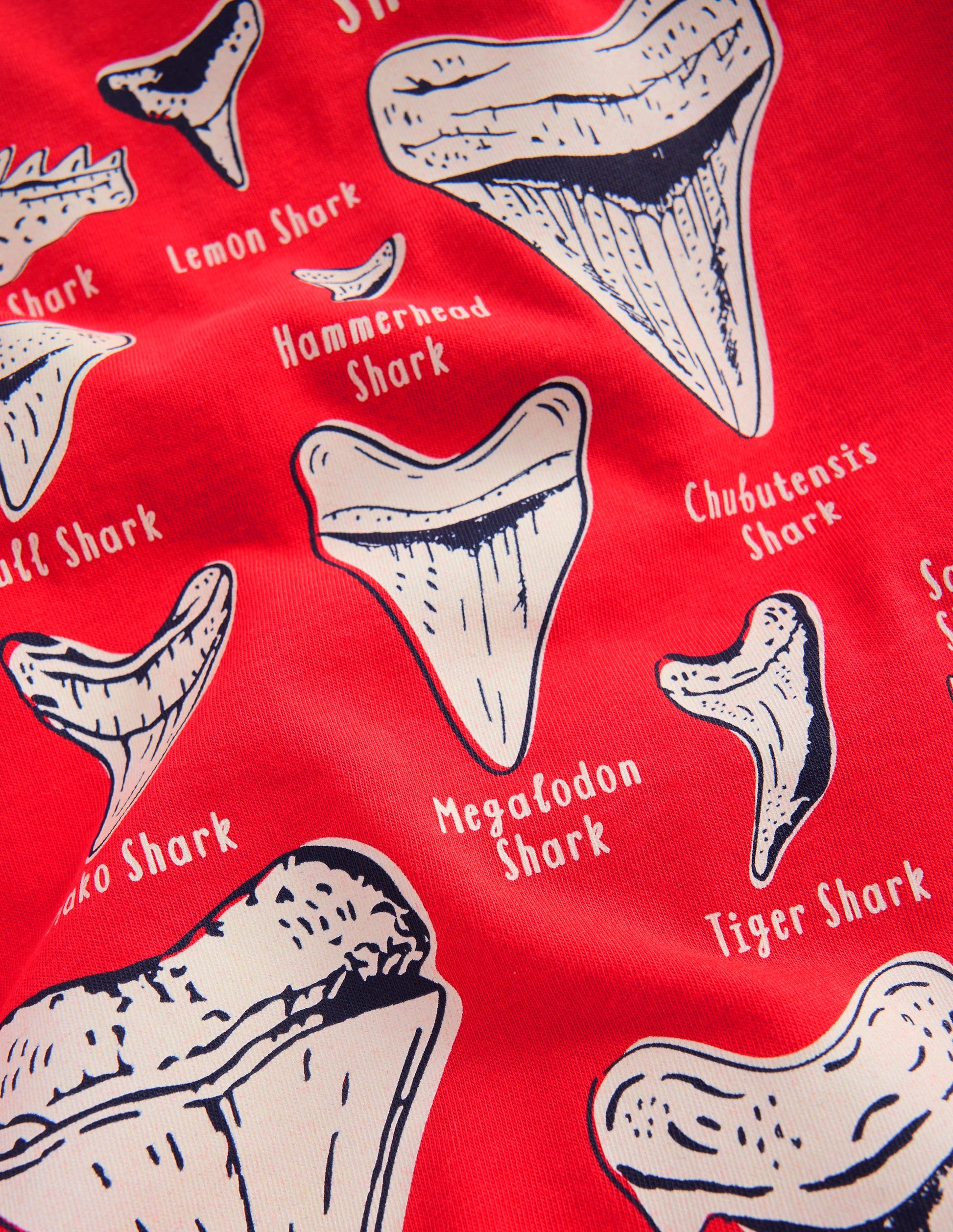 Glow-In-The-Dark T-shirt-Hot Coral Sharks Teeth-3