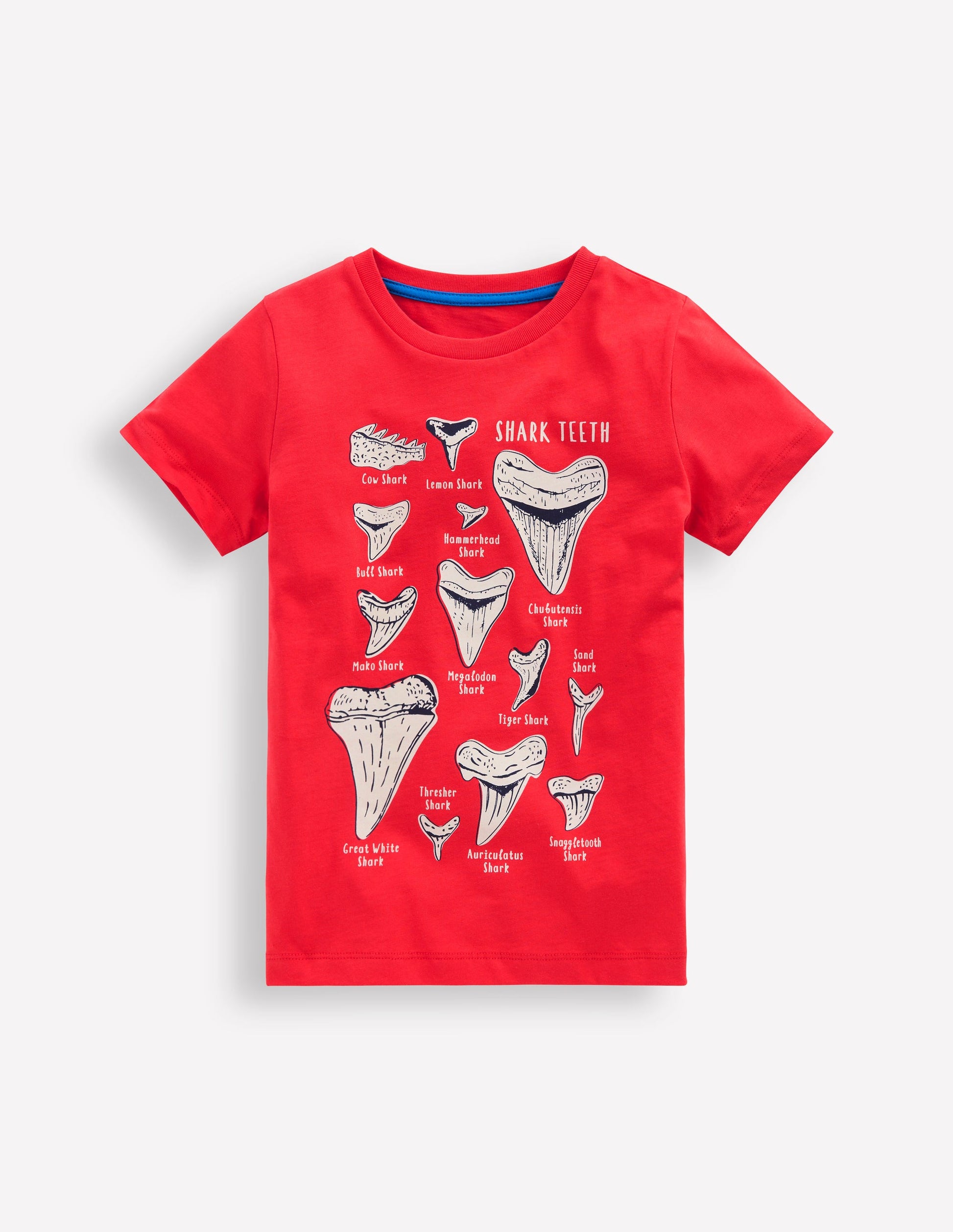Glow-In-The-Dark T-shirt-Hot Coral Sharks Teeth-1