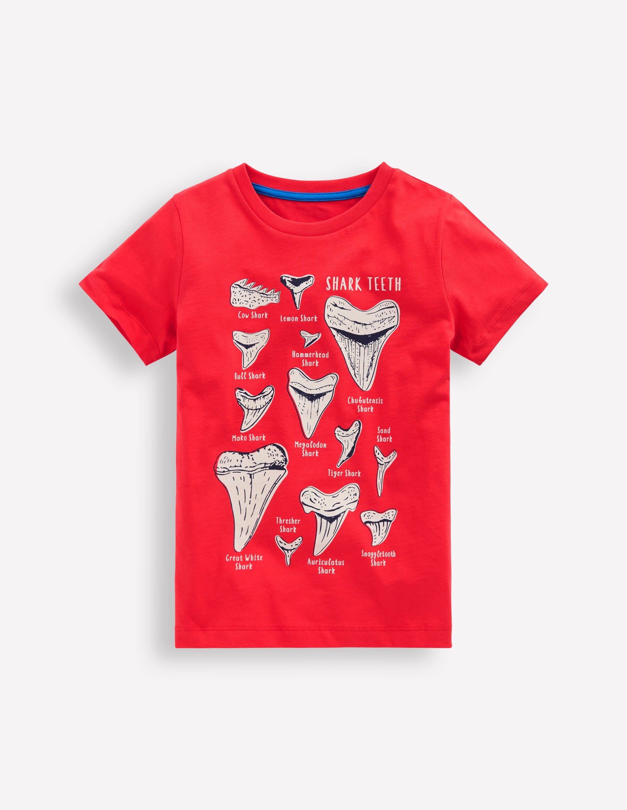 Glow-In-The-Dark T-shirt-Hot Coral Sharks Teeth - Image 1