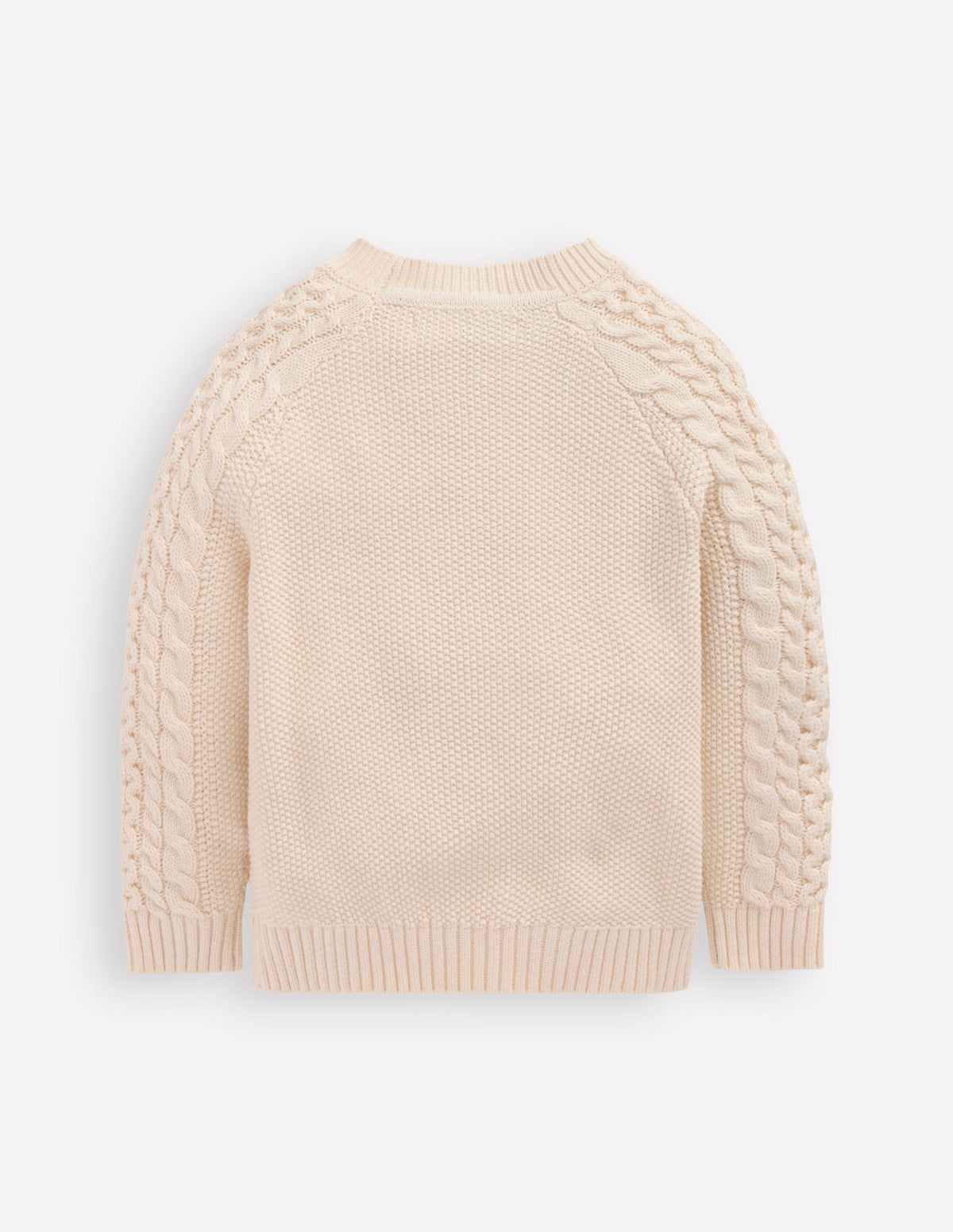 Cable Embroidered Jumper-Warm Ivory - Image 7