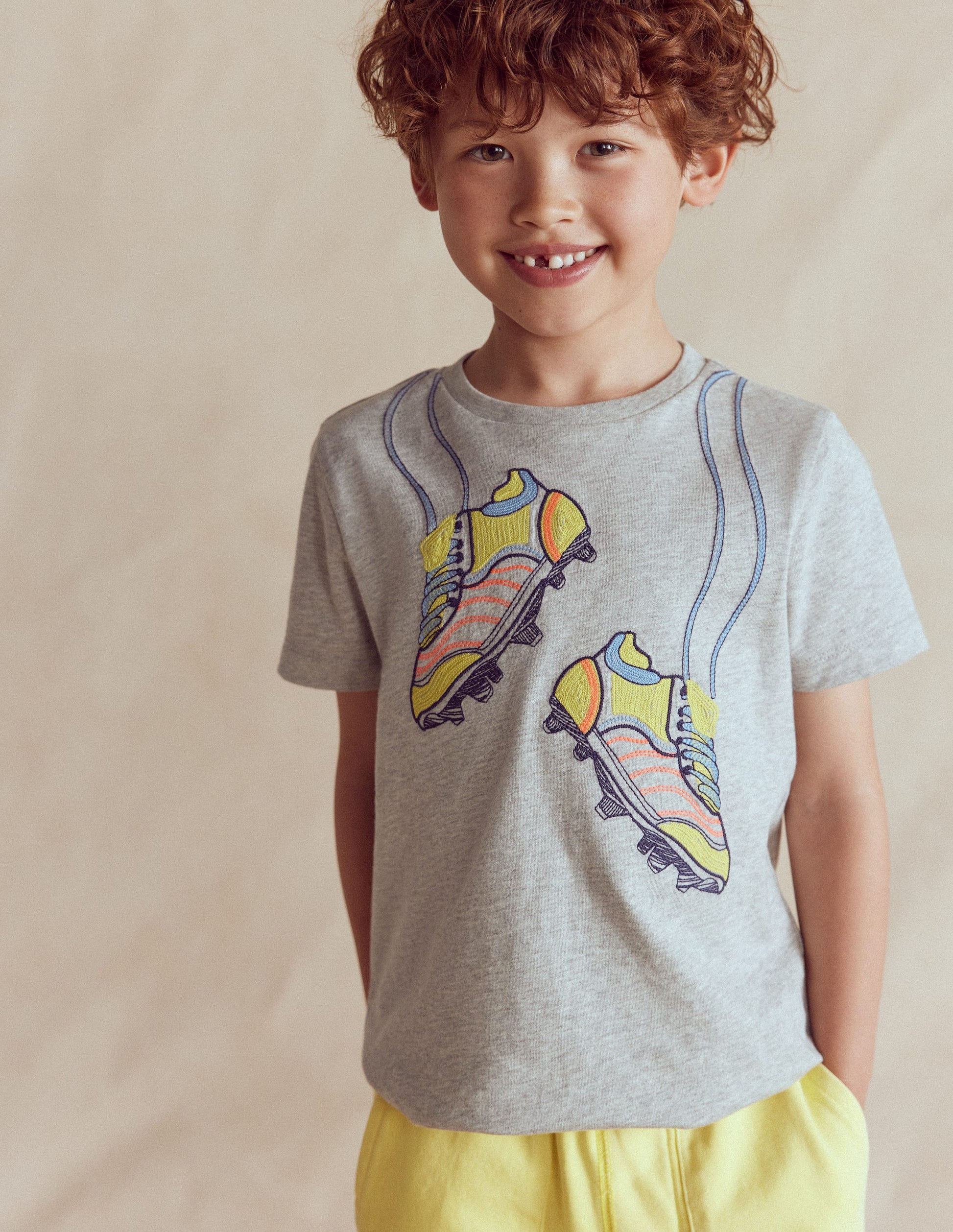 Linear Stitch T-shirt-Grey Marl Football Boots-1