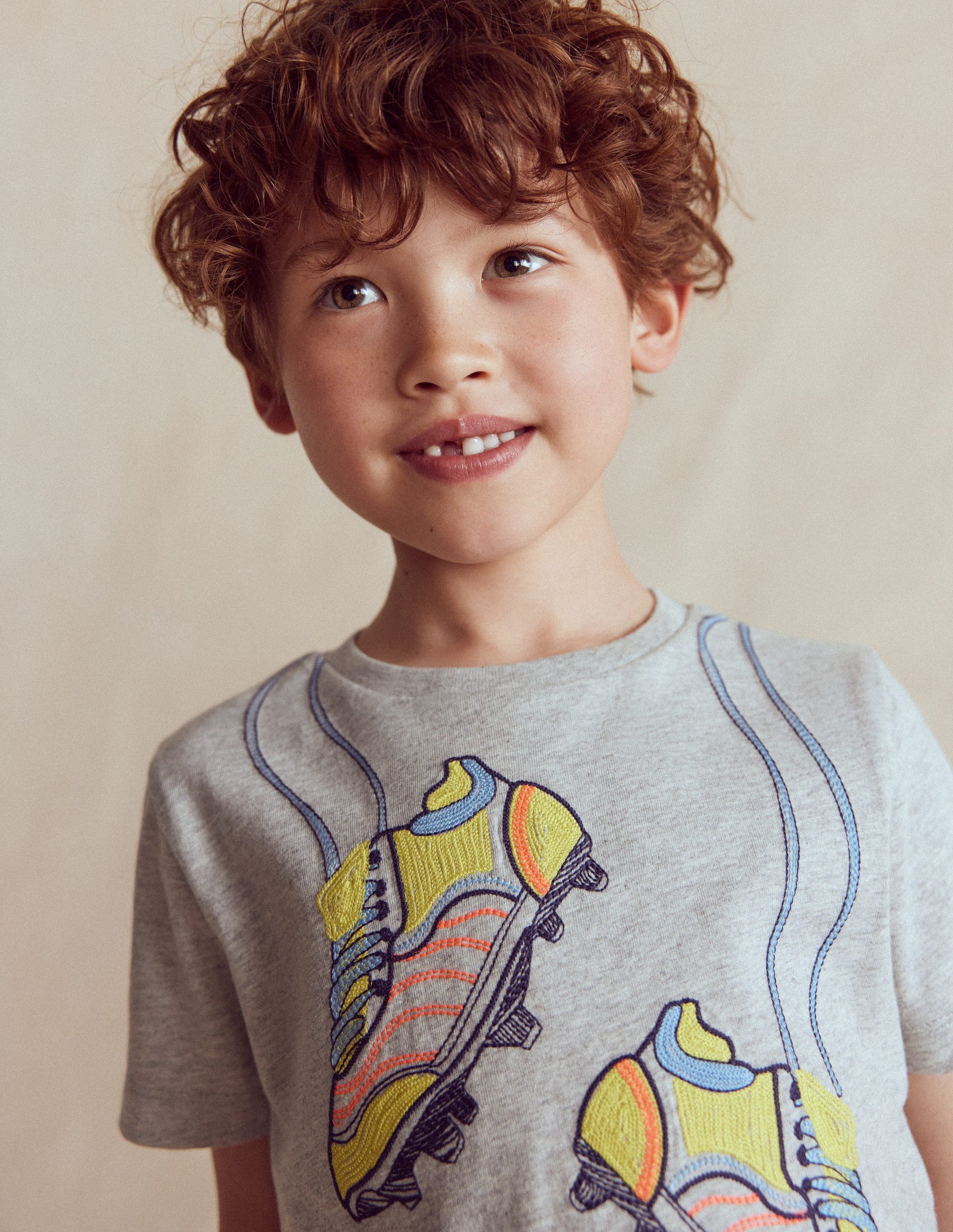 Linear Stitch T-shirt-Grey Marl Football Boots-2