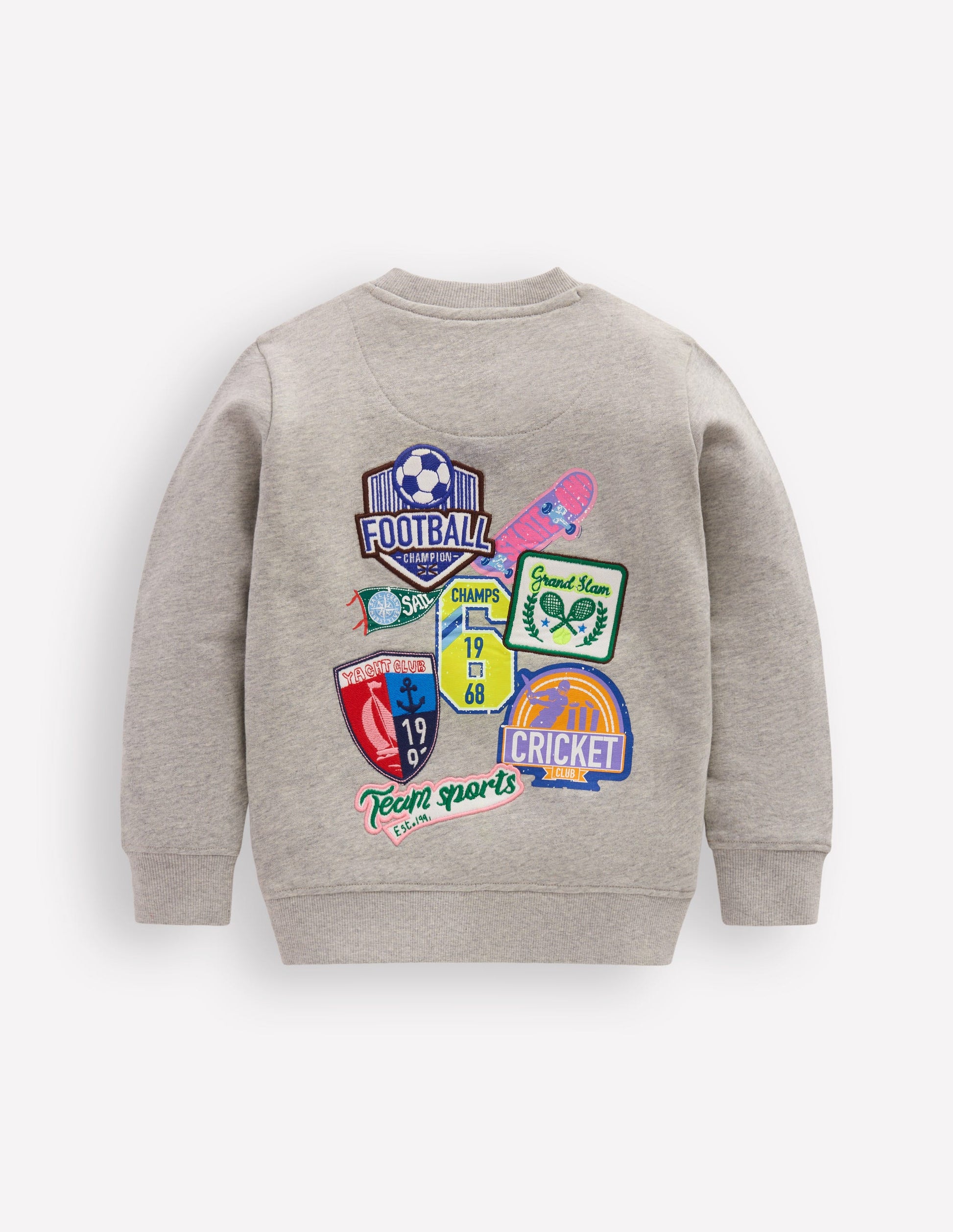 Badge Sweatshirt-Grey Marl Sports-2