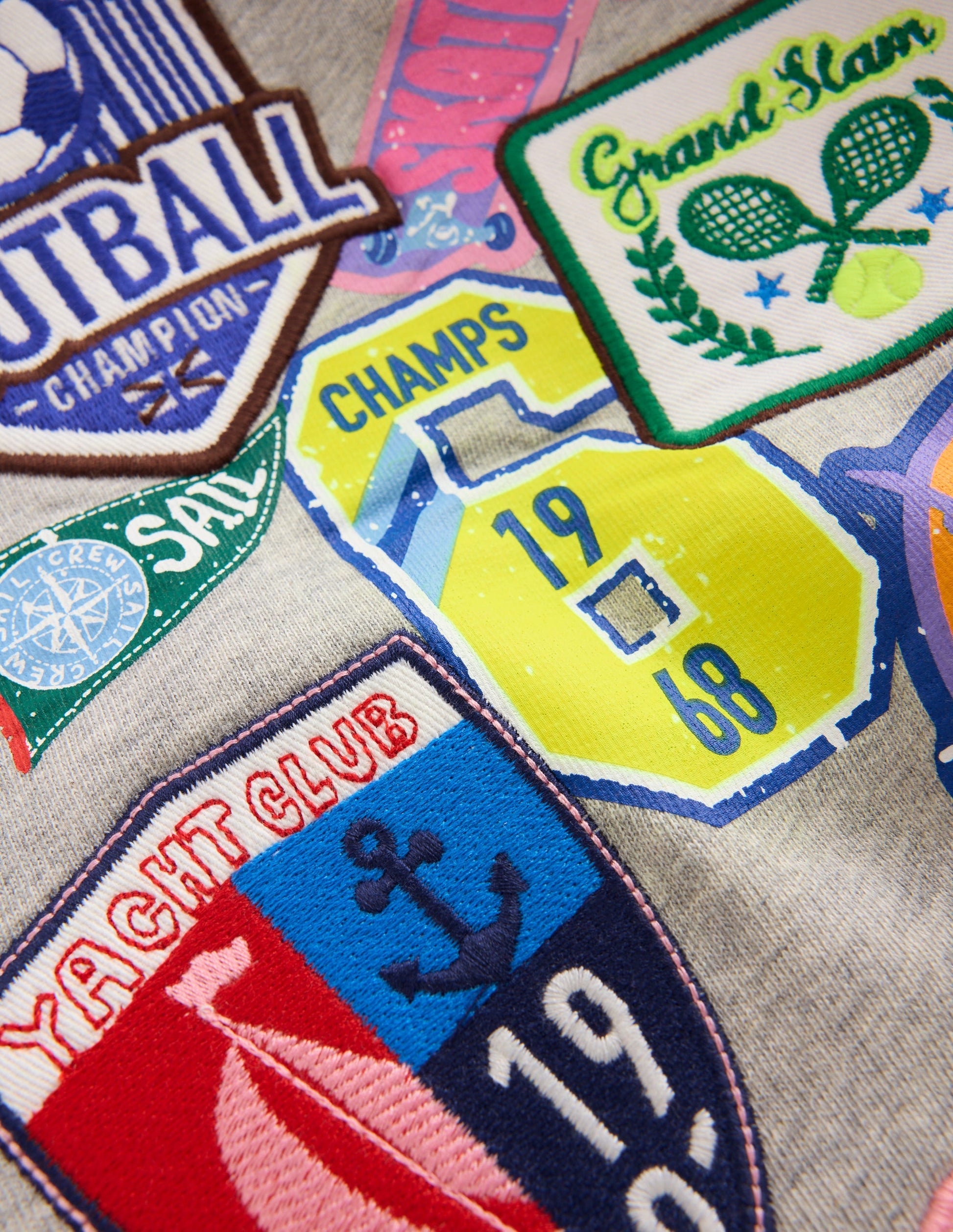 Badge Sweatshirt-Grey Marl Sports-3