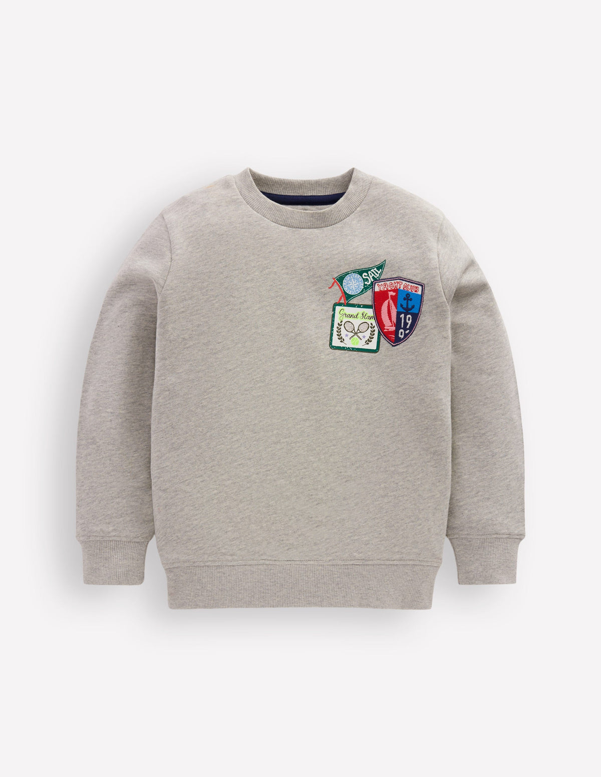 Badge Sweatshirt-Grey Marl Sports - Image 1