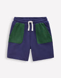 Waffle Mix Shorts-Navy Blue