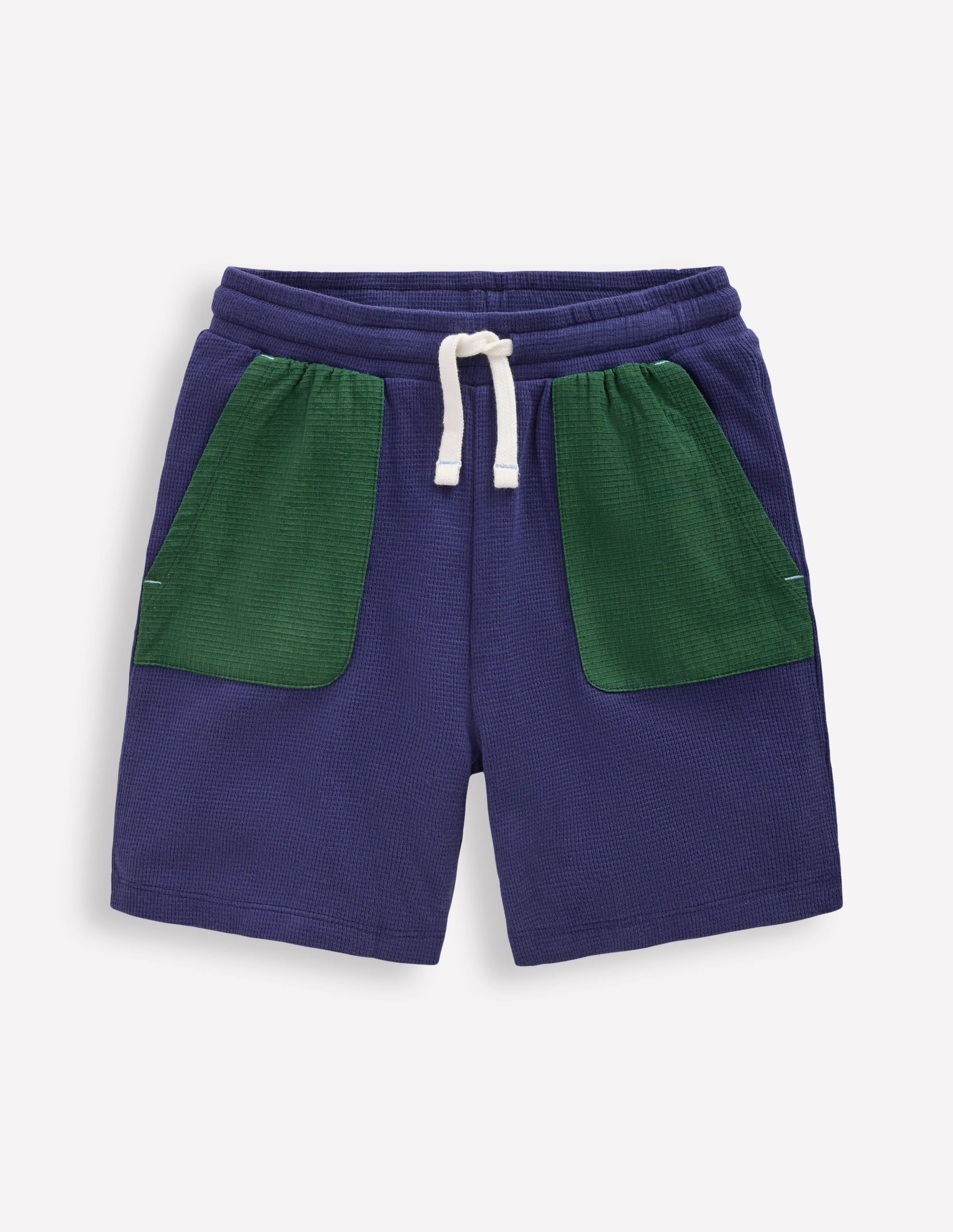 Waffle Mix Shorts-Navy Blue - Image 1