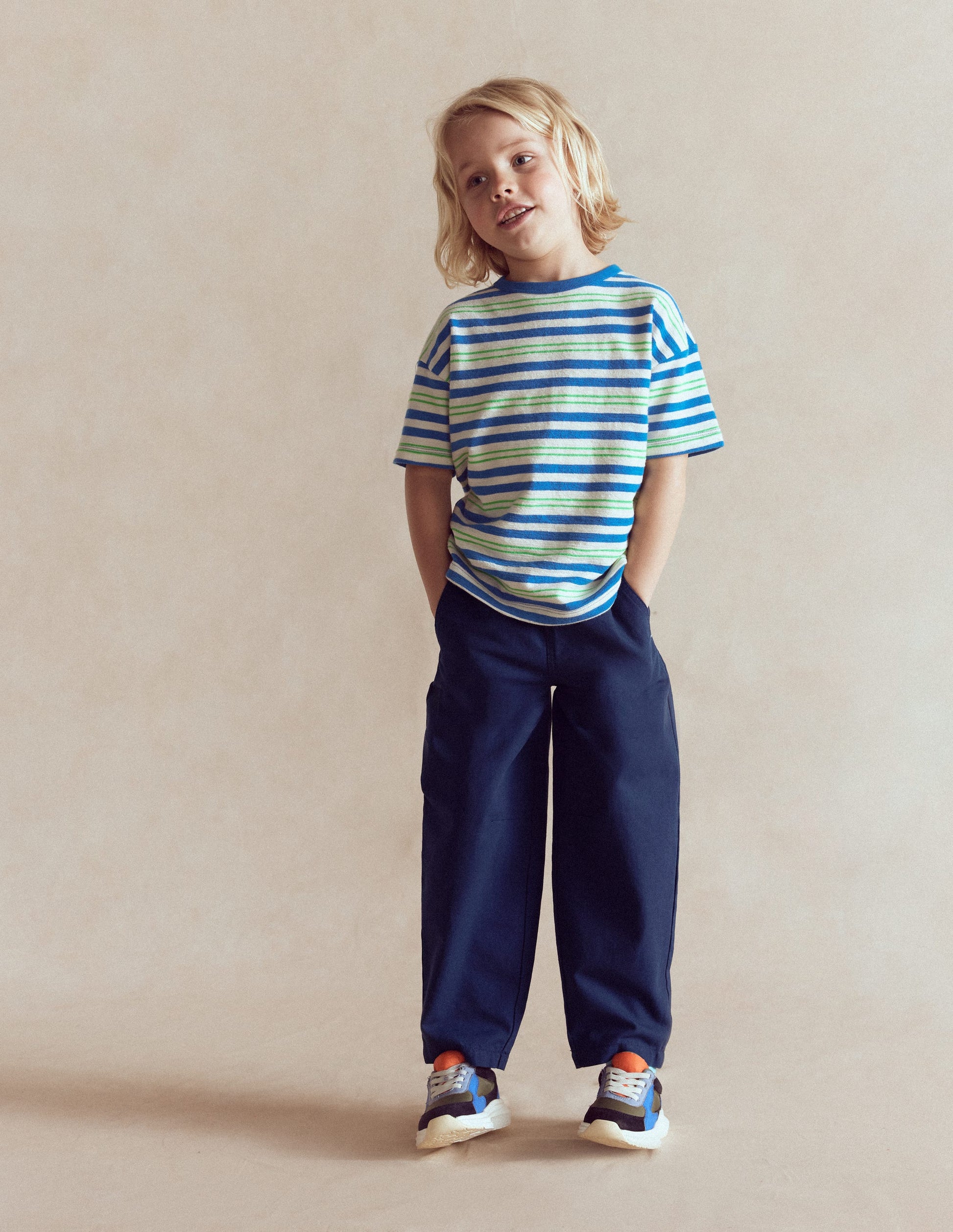 Pull-on Relaxed Trousers-Medieval Blue-1