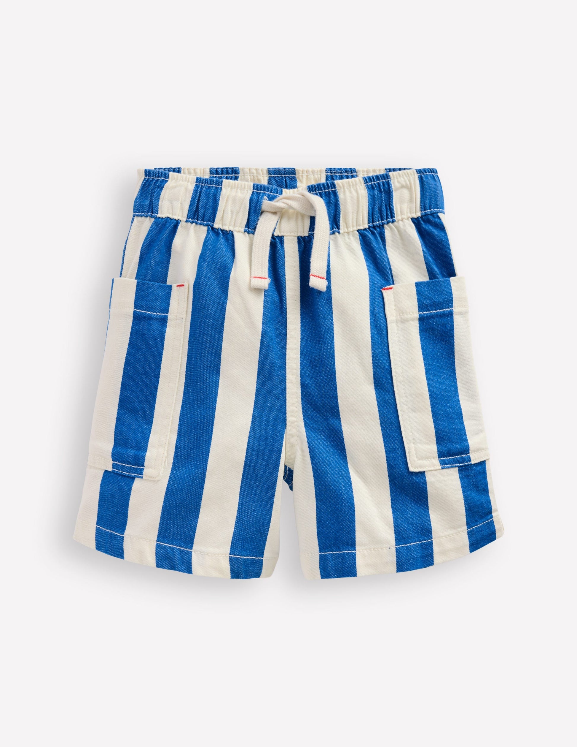 Cotton Pocket Shorts-Blue Stripe-2
