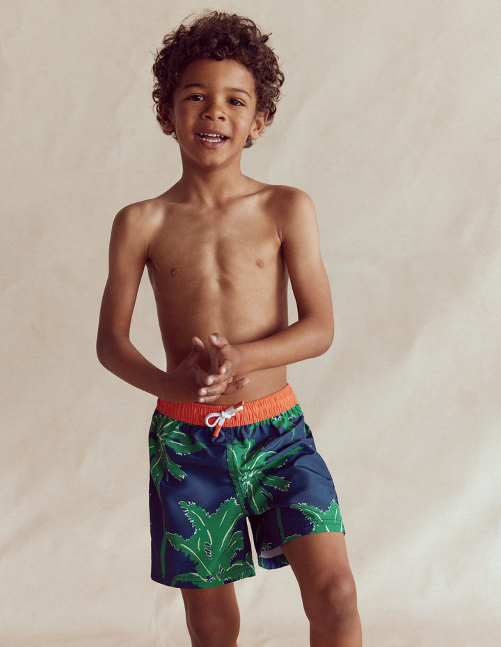 Swim Shorts-Starboard Blue Palm Trees