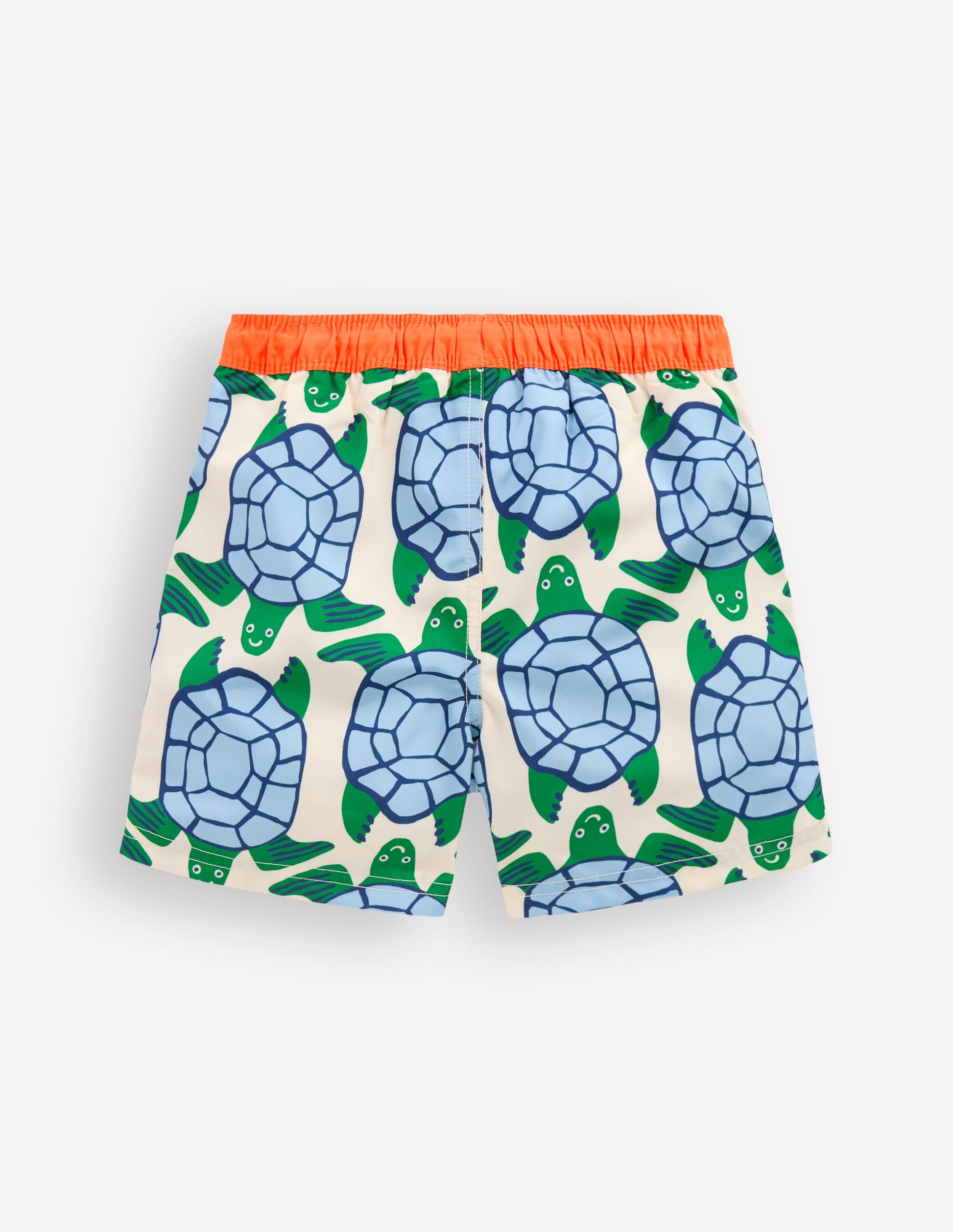Swim Shorts-Calico White Turtles Geo-3
